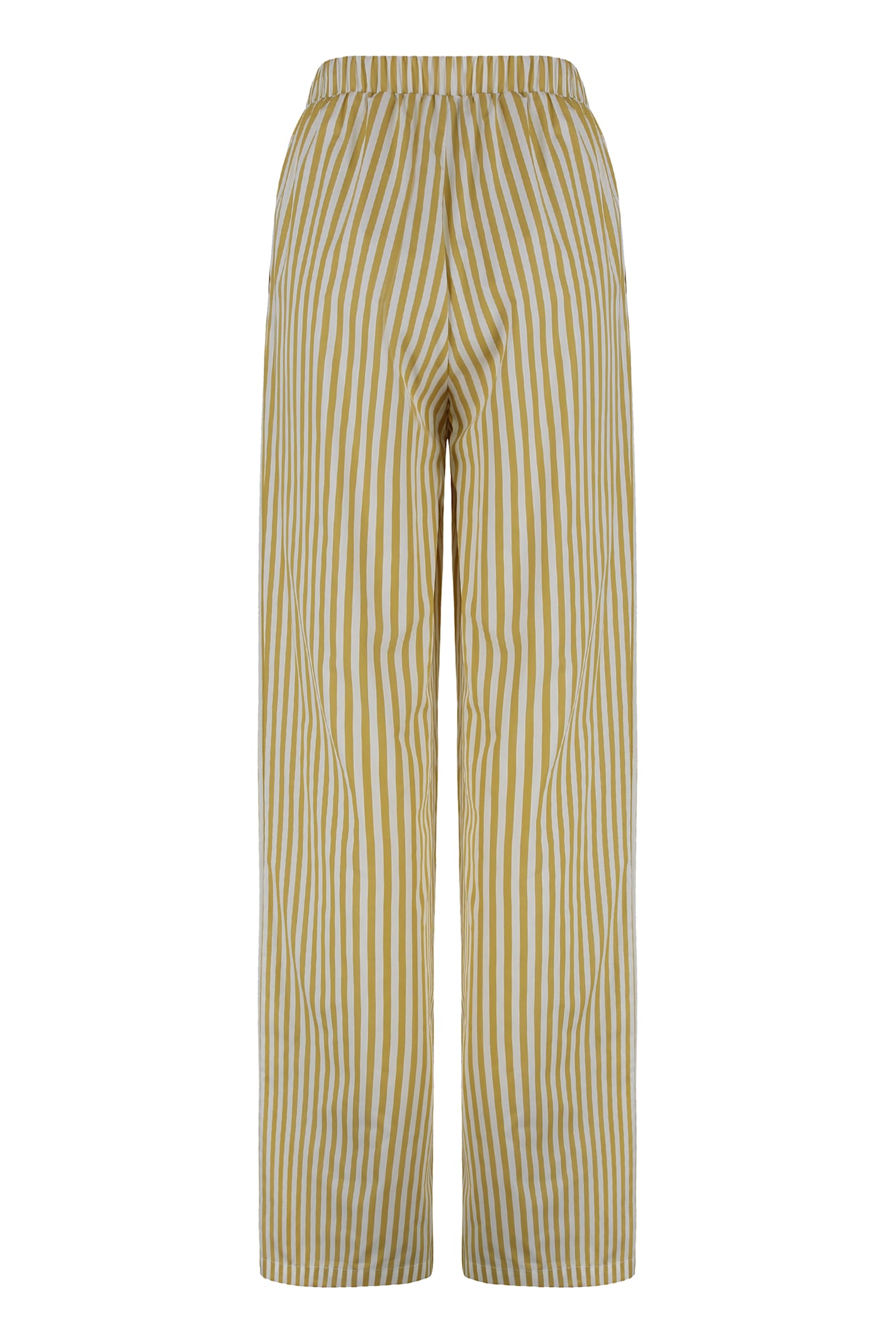 Elisabetta Franchi Poplin Cotton Trousers In Green