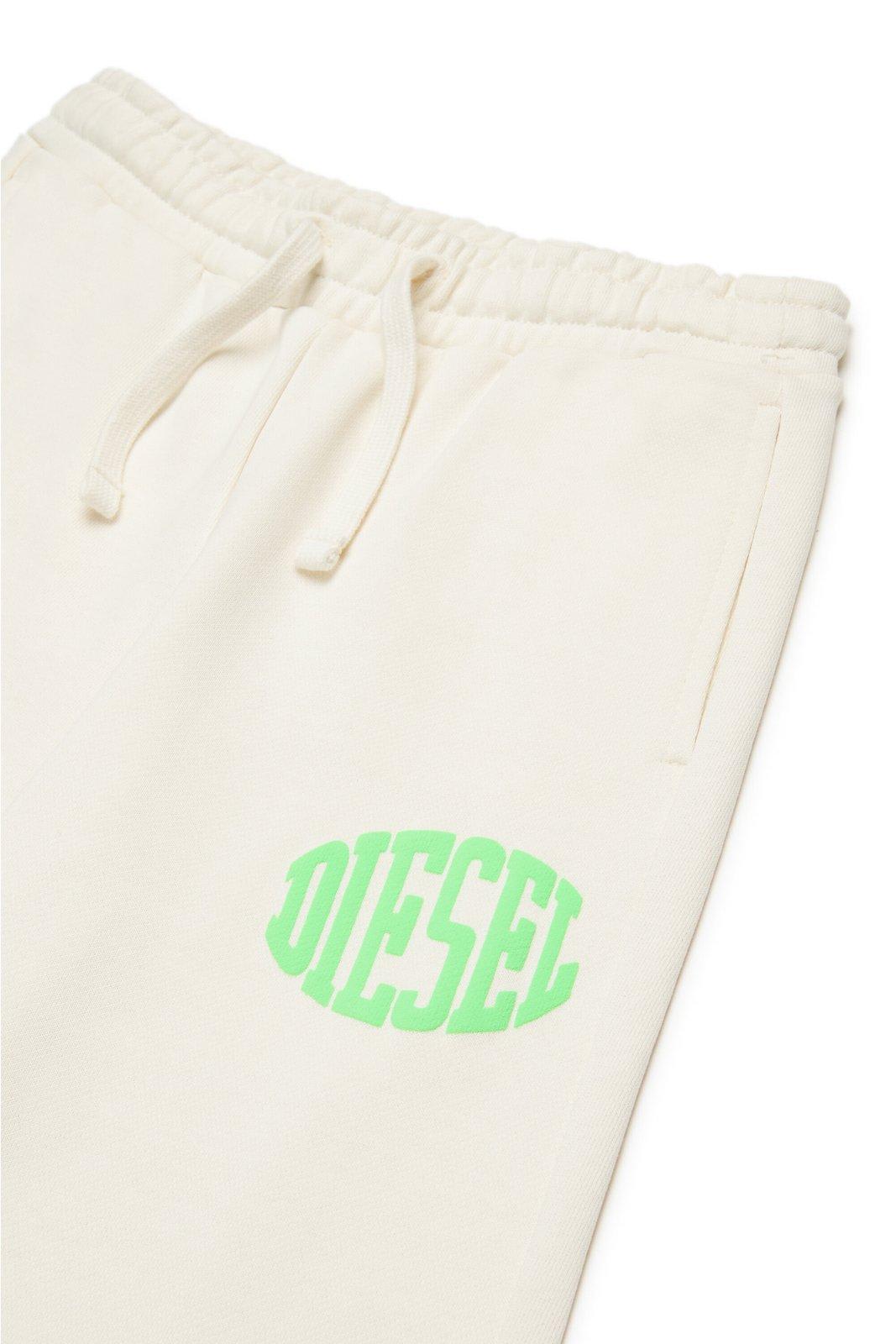 Shop Diesel Pbol Logo Printed Drawstring Shorts