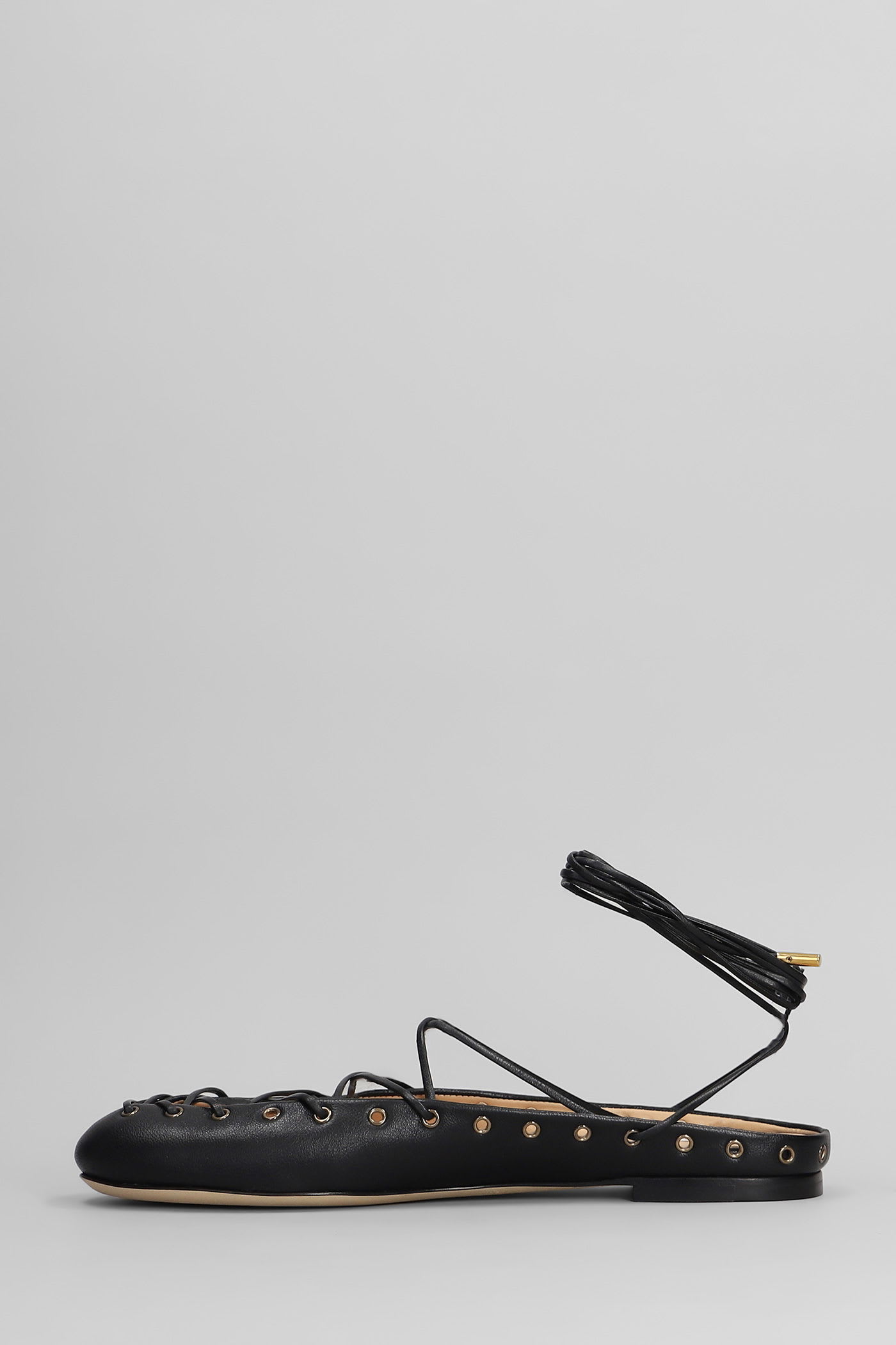 Chloé Ghillies Leather Ballerina Flat In Black