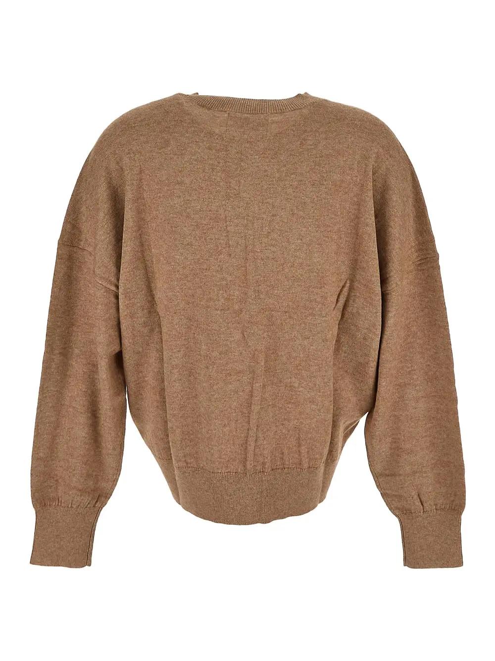 Shop Marant Etoile Logo Knit In Cm Camel