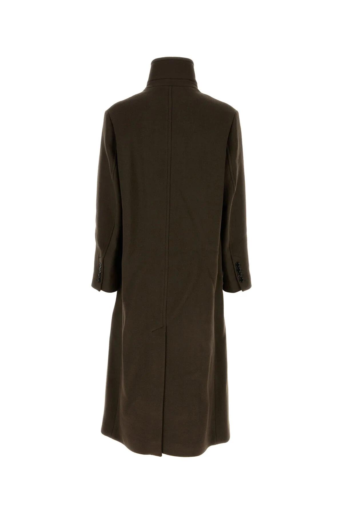 Shop Ami Alexandre Mattiussi Brown Wool Coat