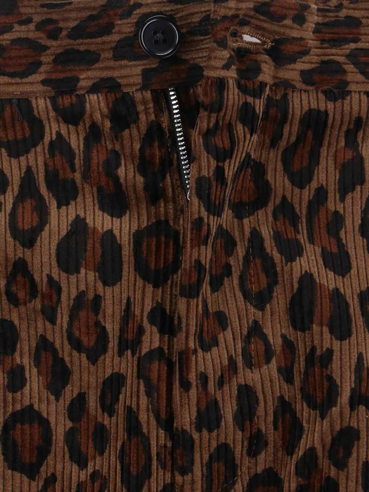 Sibel Saral Cropped Trousers With Bold Leopard Print In Animal Print