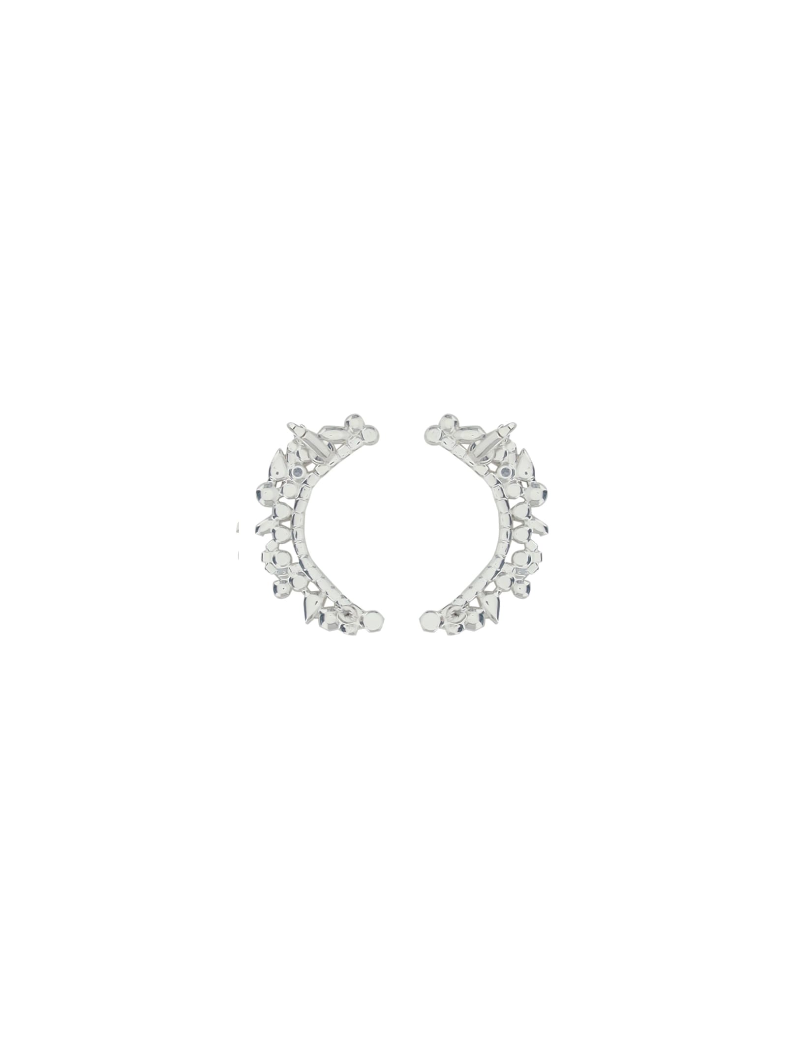 Shop Magda Butrym Crystal Earrings In Silver