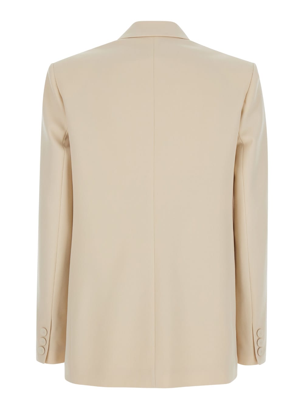 Shop Federica Tosi Beige Double-breasted Jacket With Peak Revers In Wool Blend Woman