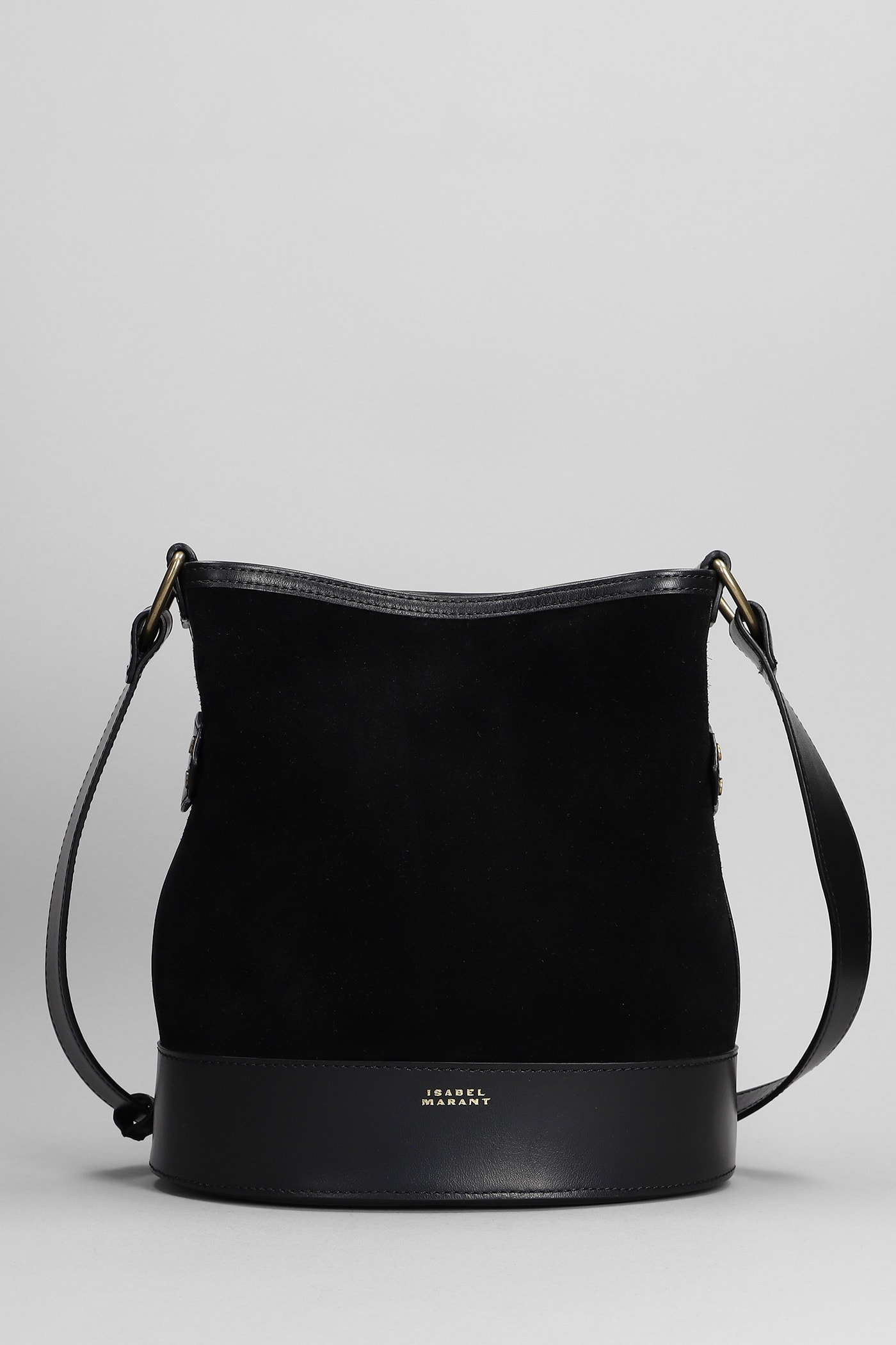 Shop Isabel Marant Samara Shoulder Bag In Black Suede