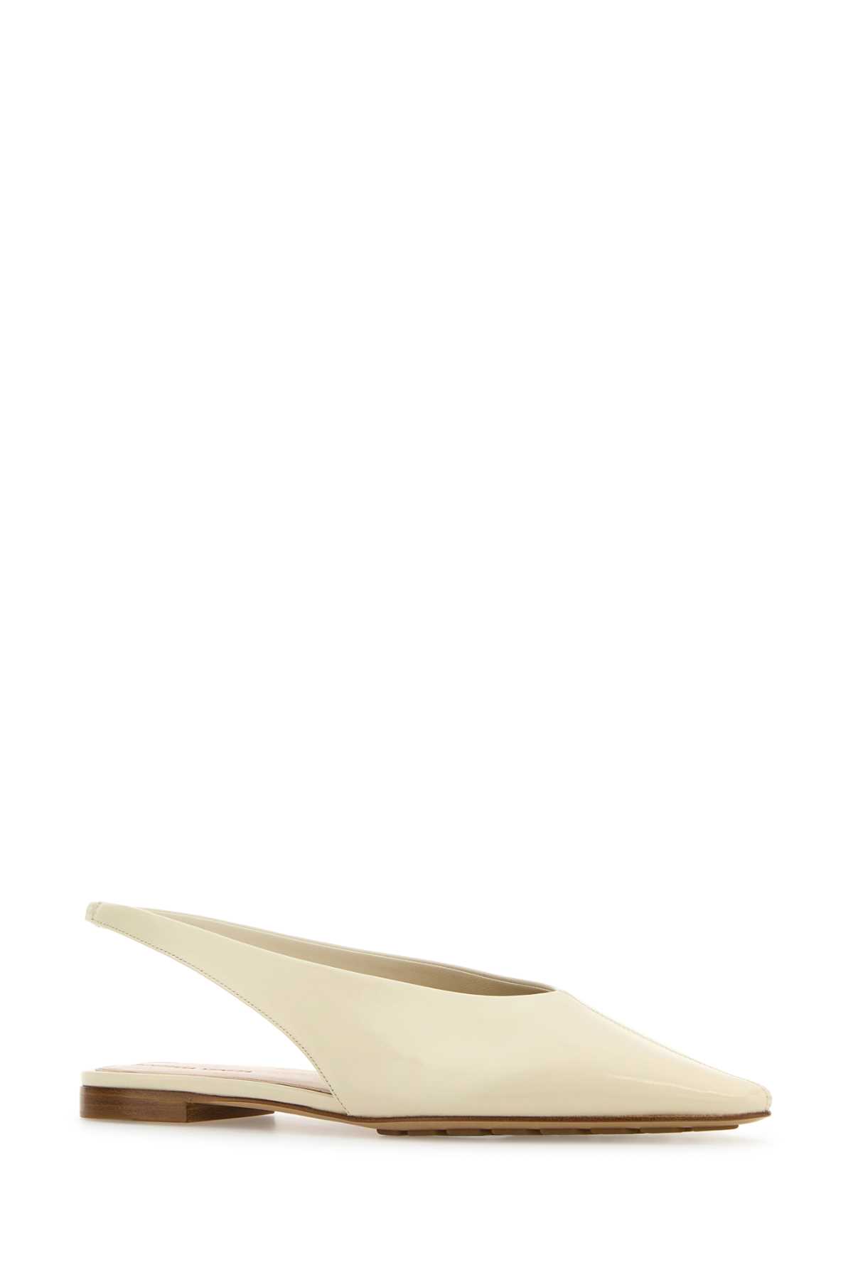 Bottega Veneta Ivory Leather Sofia Ballerinas In White