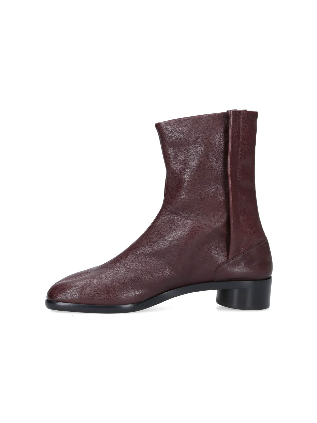 Maison Margiela Textured Ankle Boots Block Heel In Brown