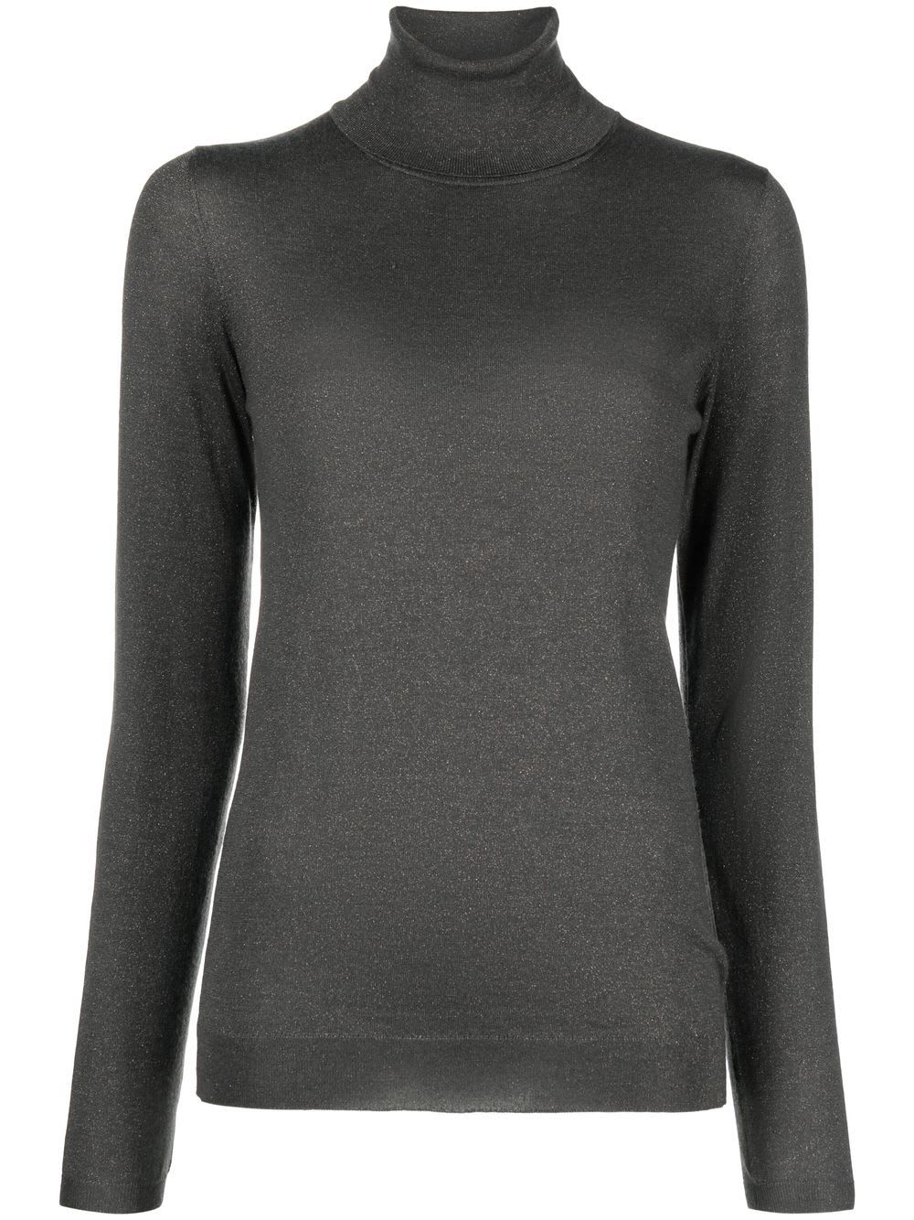 Brunello Cucinelli Luxe Cashmere Silk Turtleneck Sweater In Gray