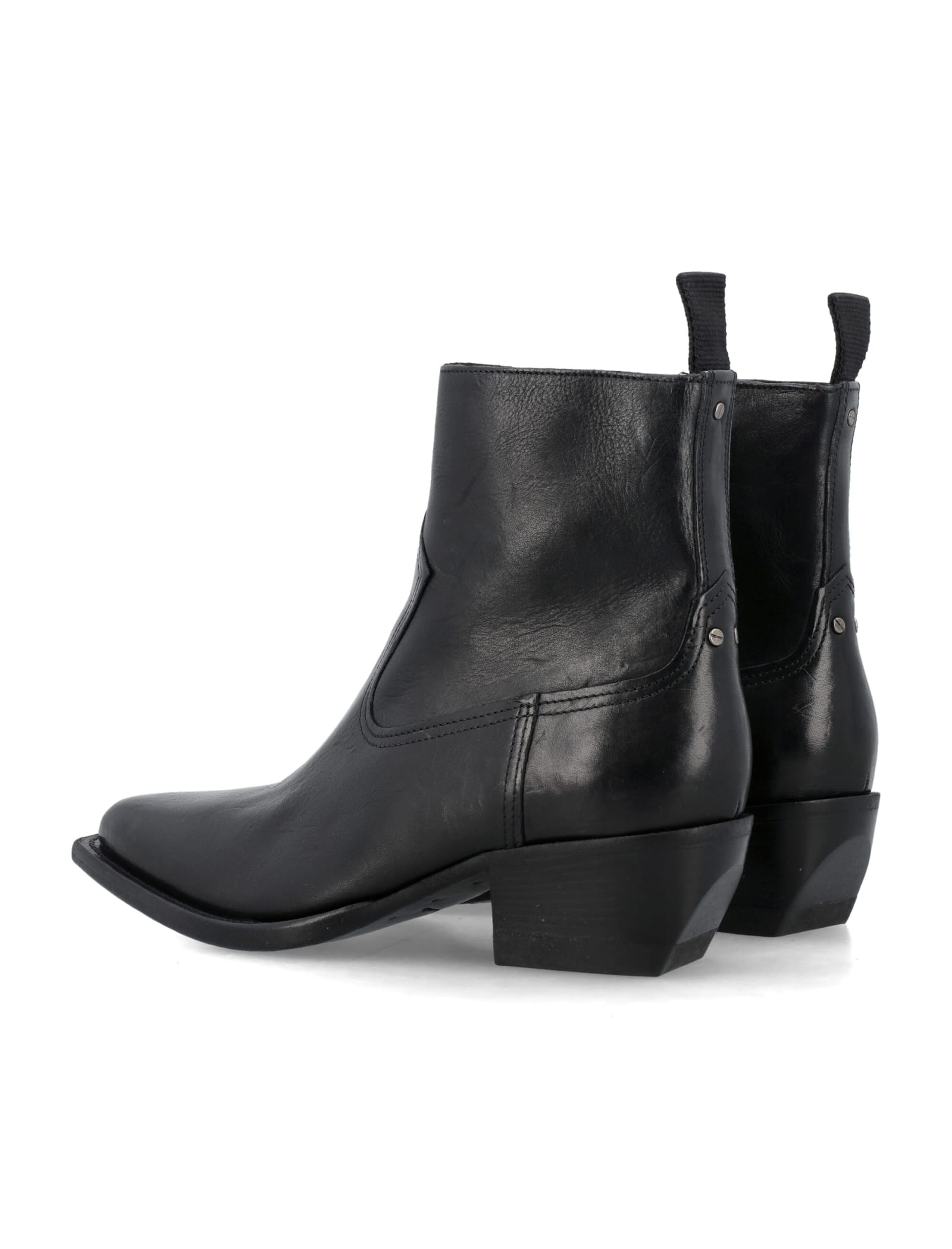 Golden Goose Leather Boots In Black