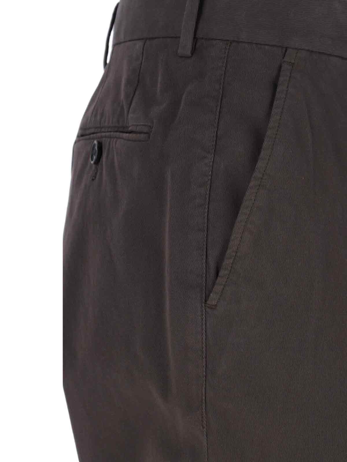 Zegna Straight-leg Brown Chinos With Hook And Zip Closure In Brown