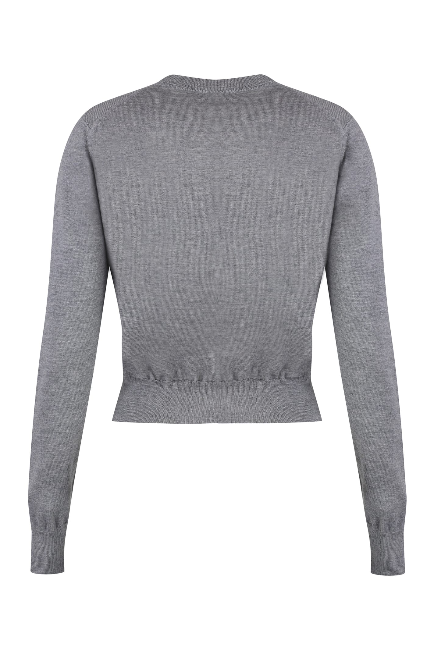 Shop Maison Kitsuné Wool Cardigan In Grey