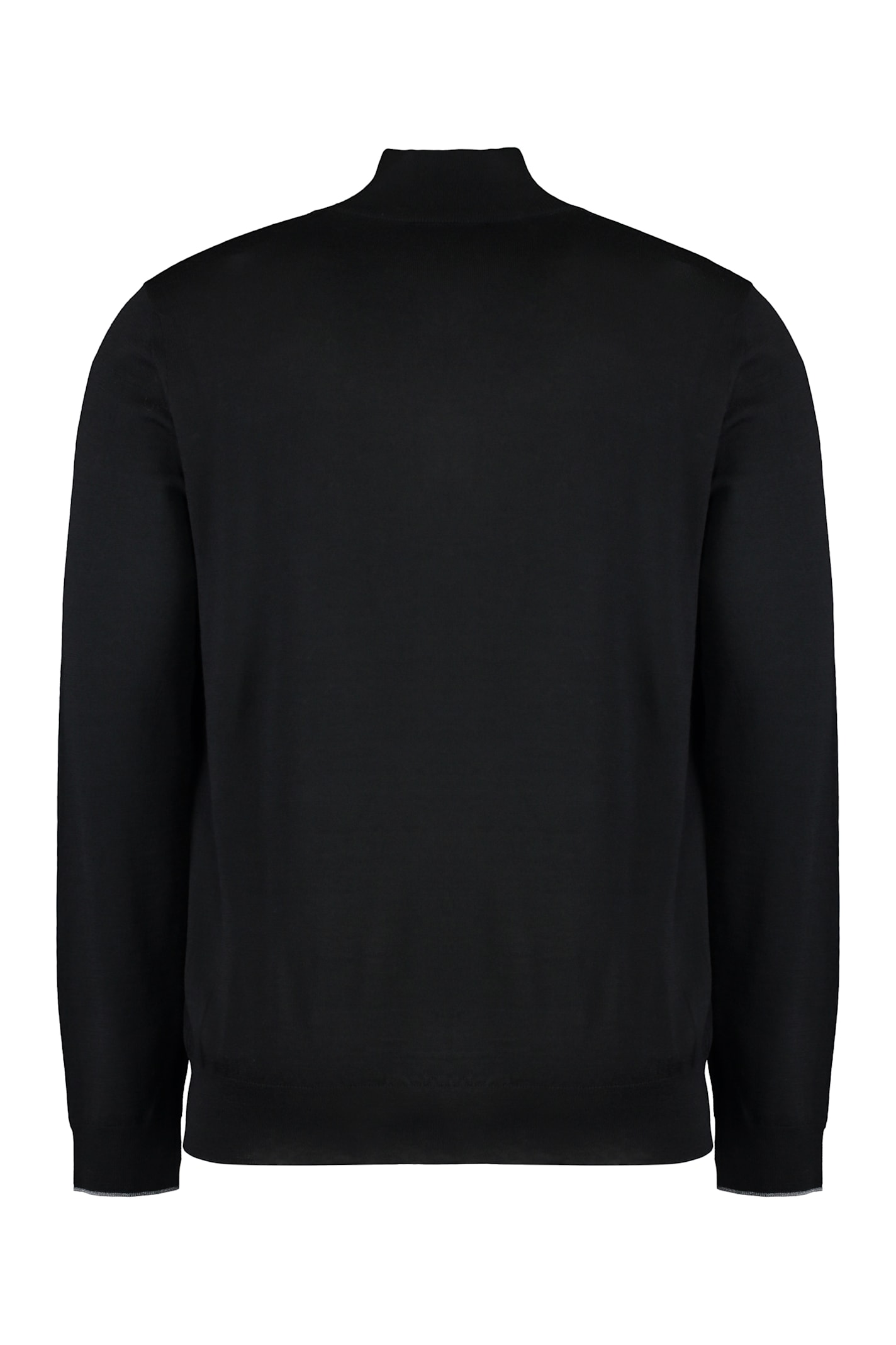 Moorer Terni Virgin-wool Half-zip Sweater In Black