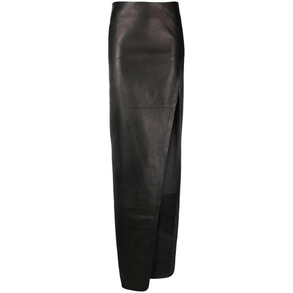 Ann Demeulemeester Side-slit Skirt In Black