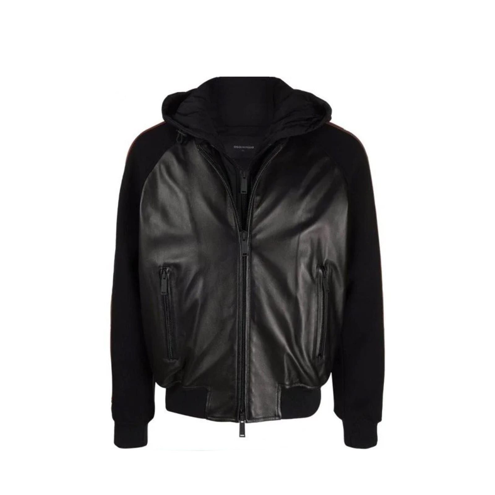 DSQUARED2 HOODED LEATHER JACKET
