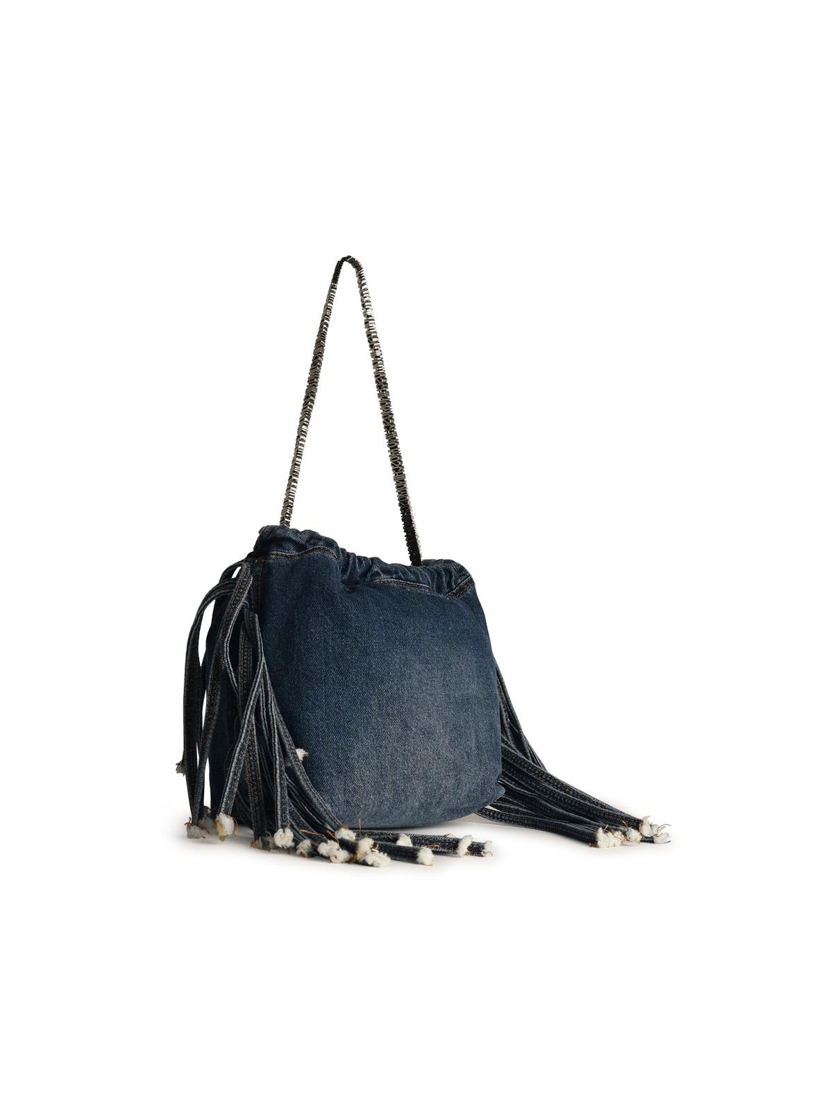 Shop Moschino Blue Denim Bag