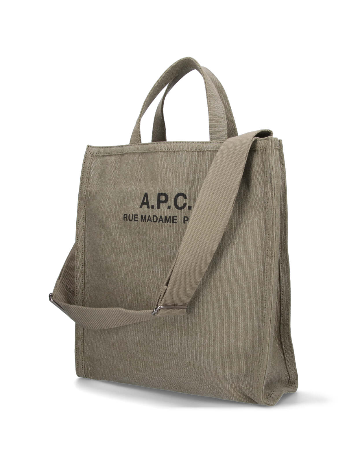 Apc Shopper Bag With Logo Print In Green