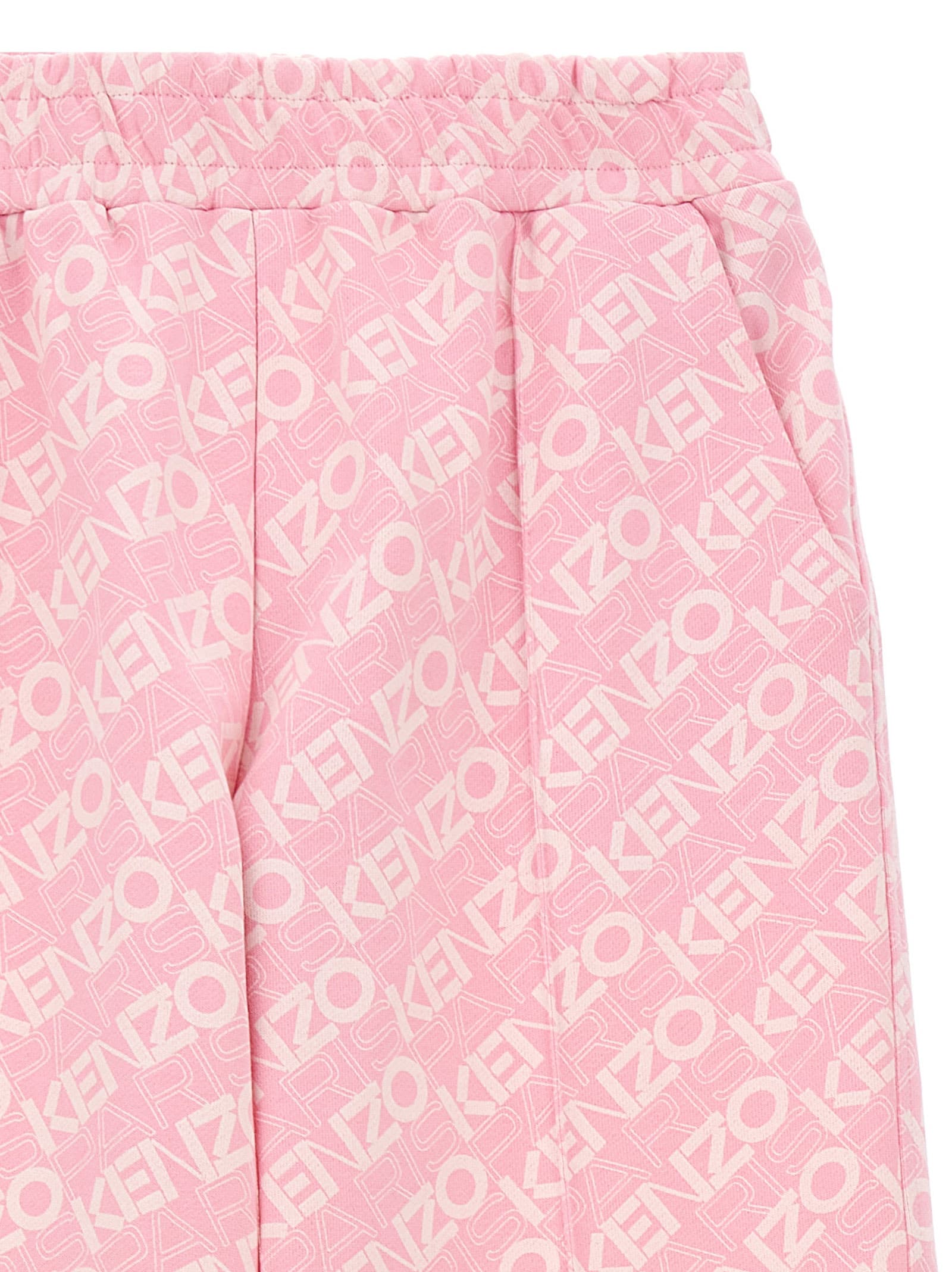Kenzo Pink Trousers For Girl With Logo In Pink
