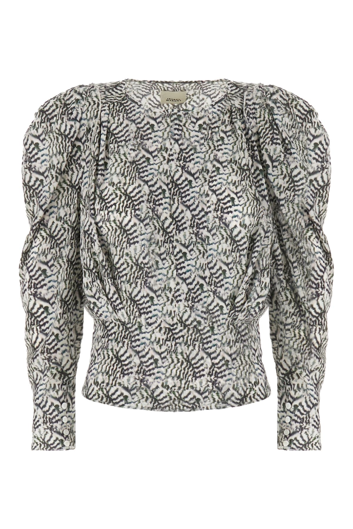 Isabel Marant Printed Stretch Silk Blouse In 23ec