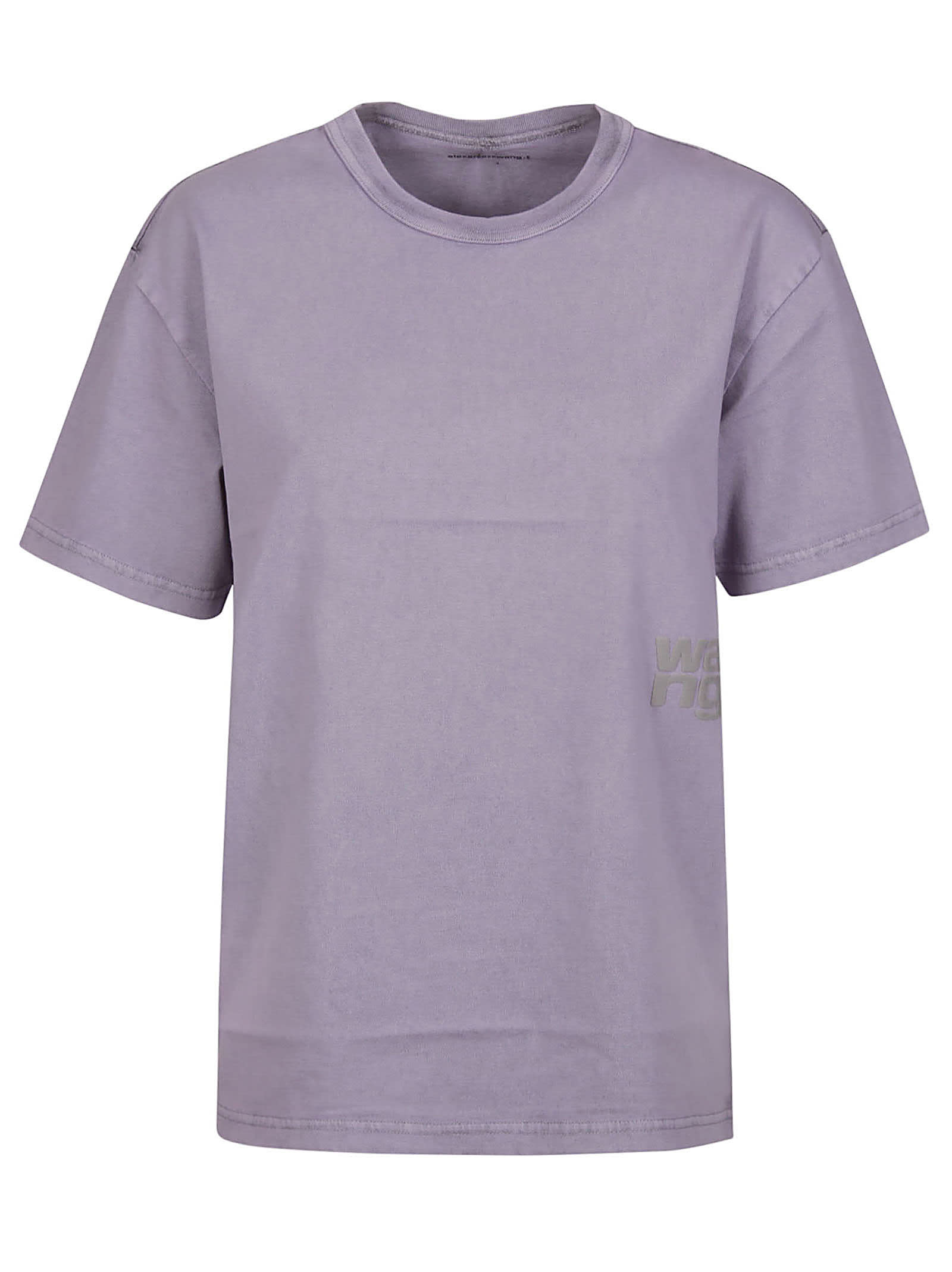 Alexander Wang T Puff Logo Bound Neck Essential T-shirt In A Acid Pink Lavender