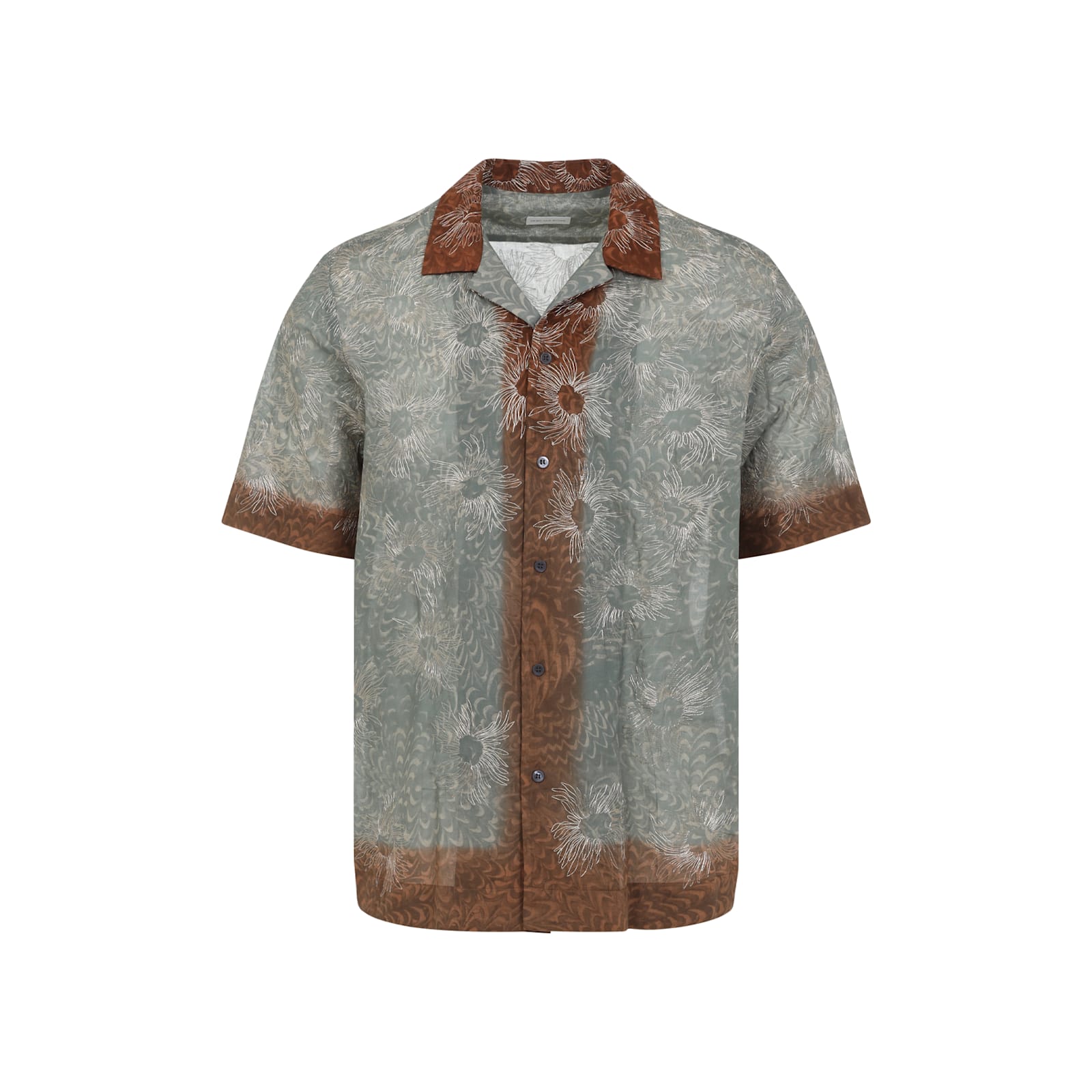 Dries Van Noten Short-sleeved Floral Pattern Shirt In Vibrant Green In Mint