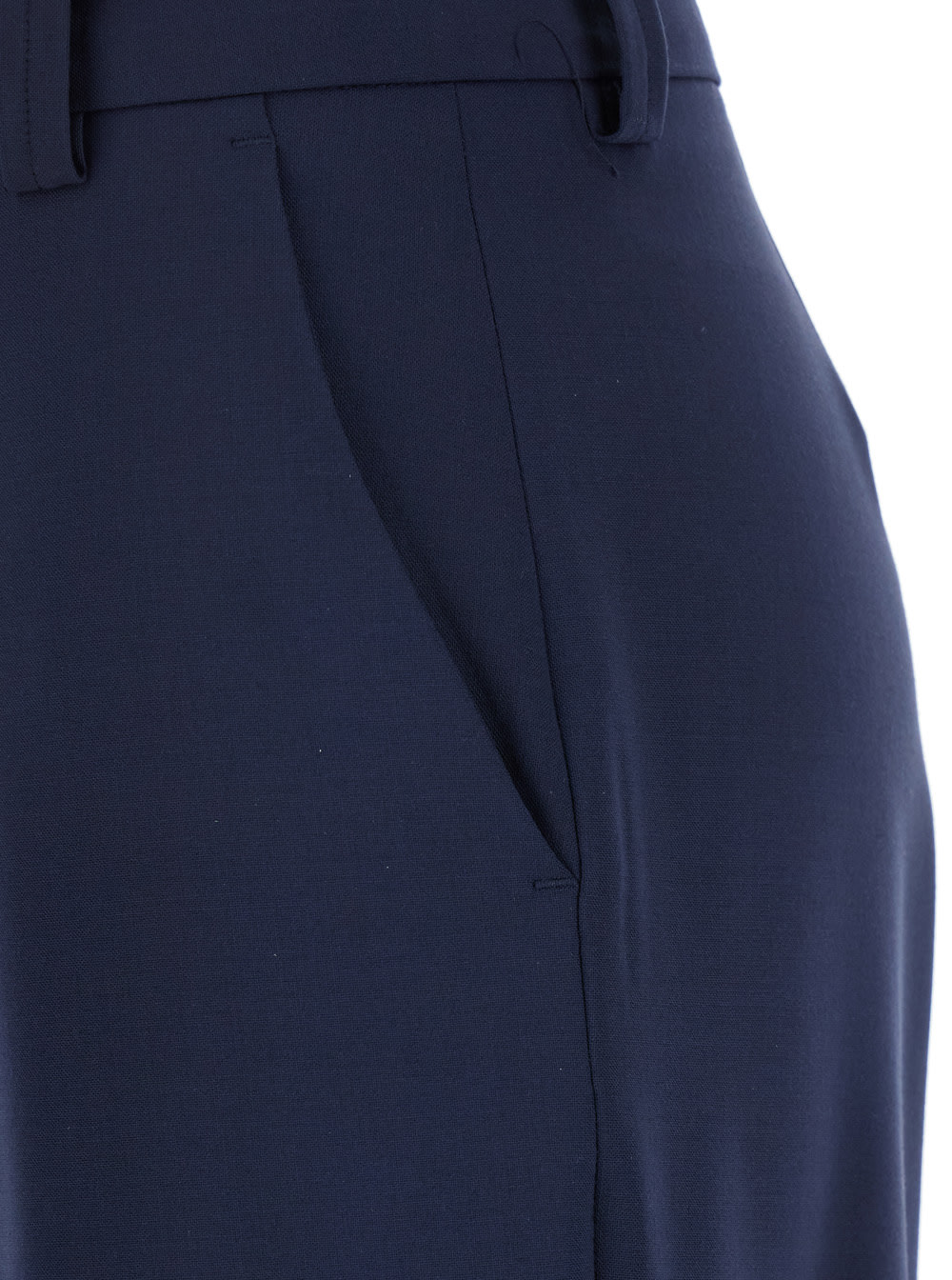 Shop Semicouture Blue Tailored Pants With Straight Leg In Viscose Blend Woman