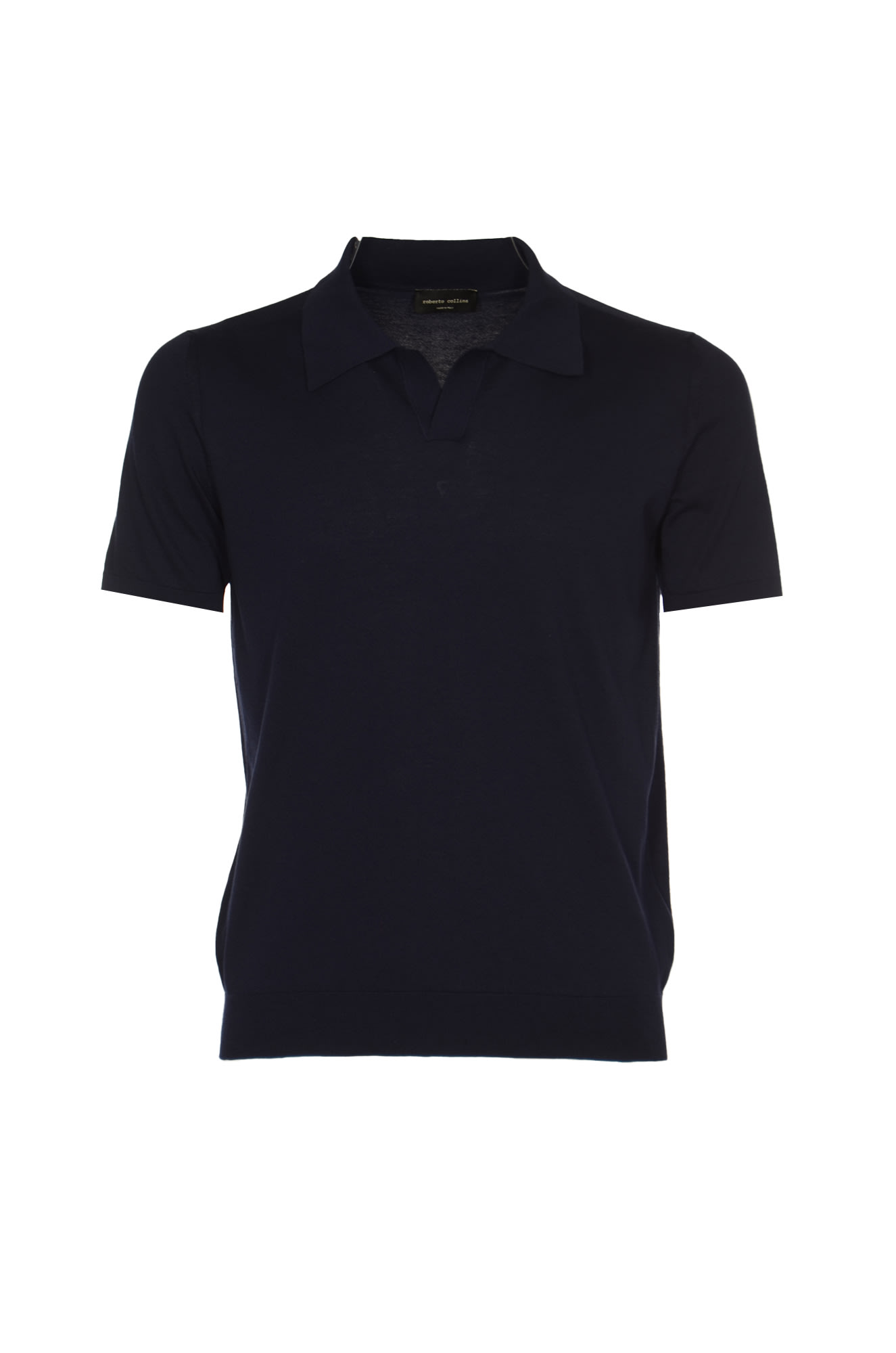 Shop Roberto Collina Plain Ribbed Polo Shirt In Navy