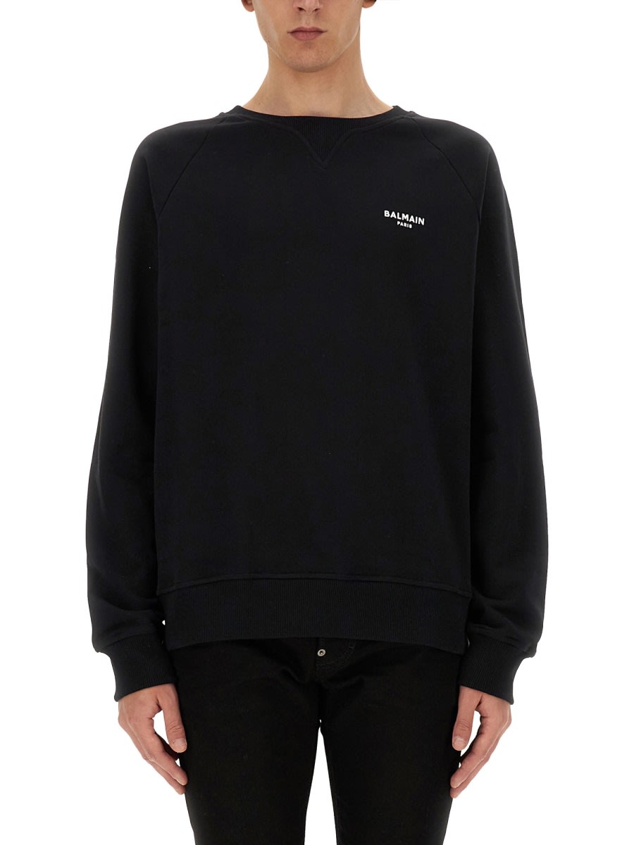 Shop Balmain Sweatshirt With Logo In Black