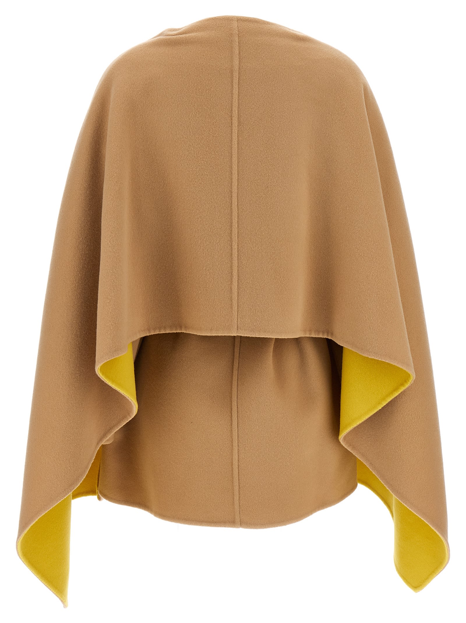 Shop Fabiana Filippi Caban With Cape In Beige