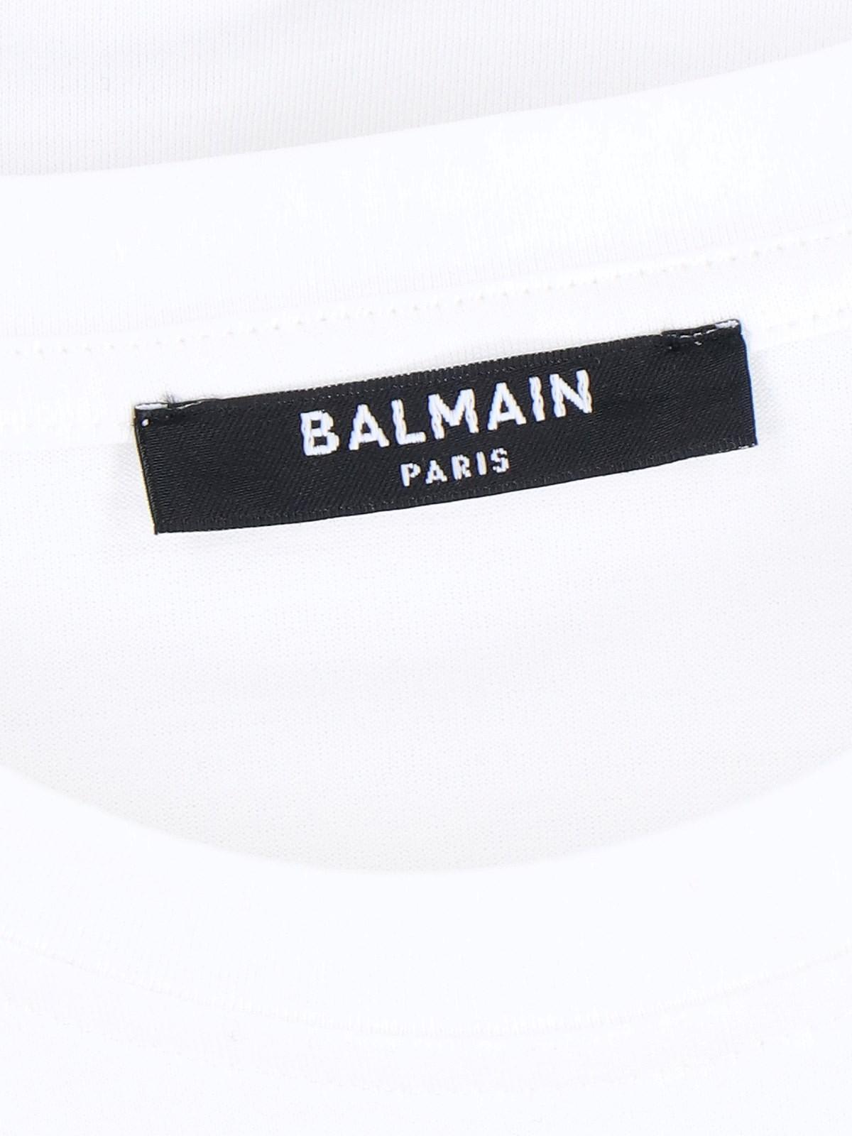Shop Balmain Logo Crop T-shirt