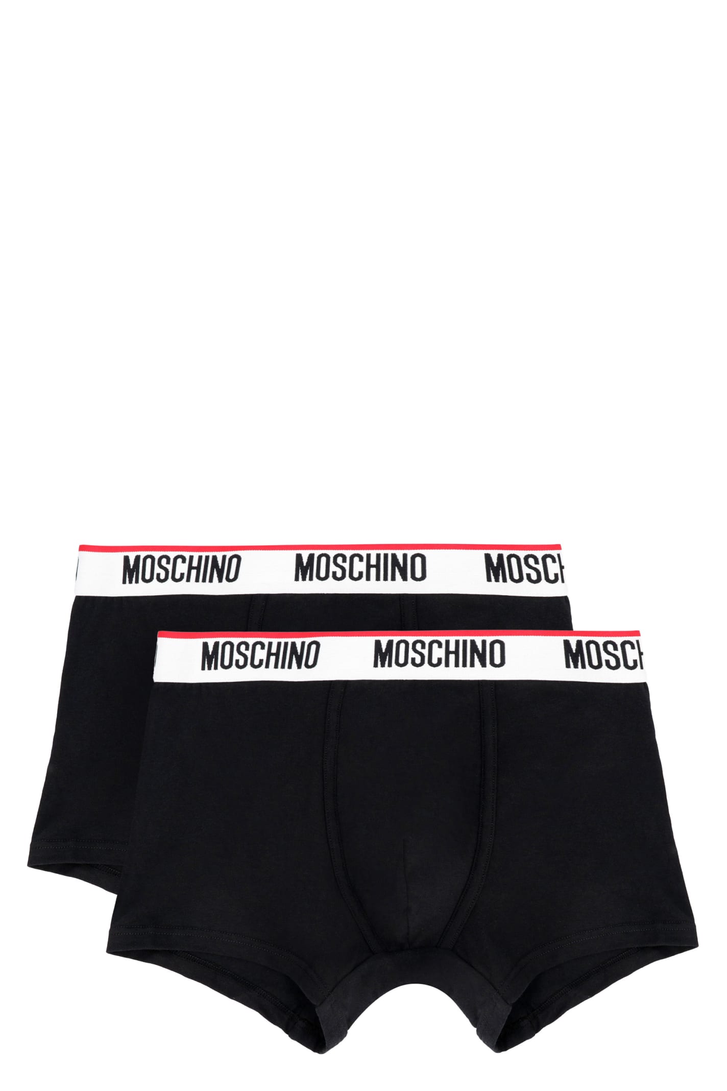 Moschino Set Of Two Cotton Trunks With Logoed Elastic Band