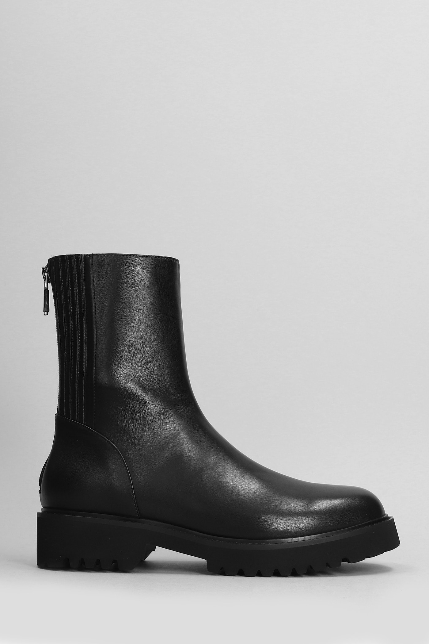 Eliz Combat Boots In Black Leather