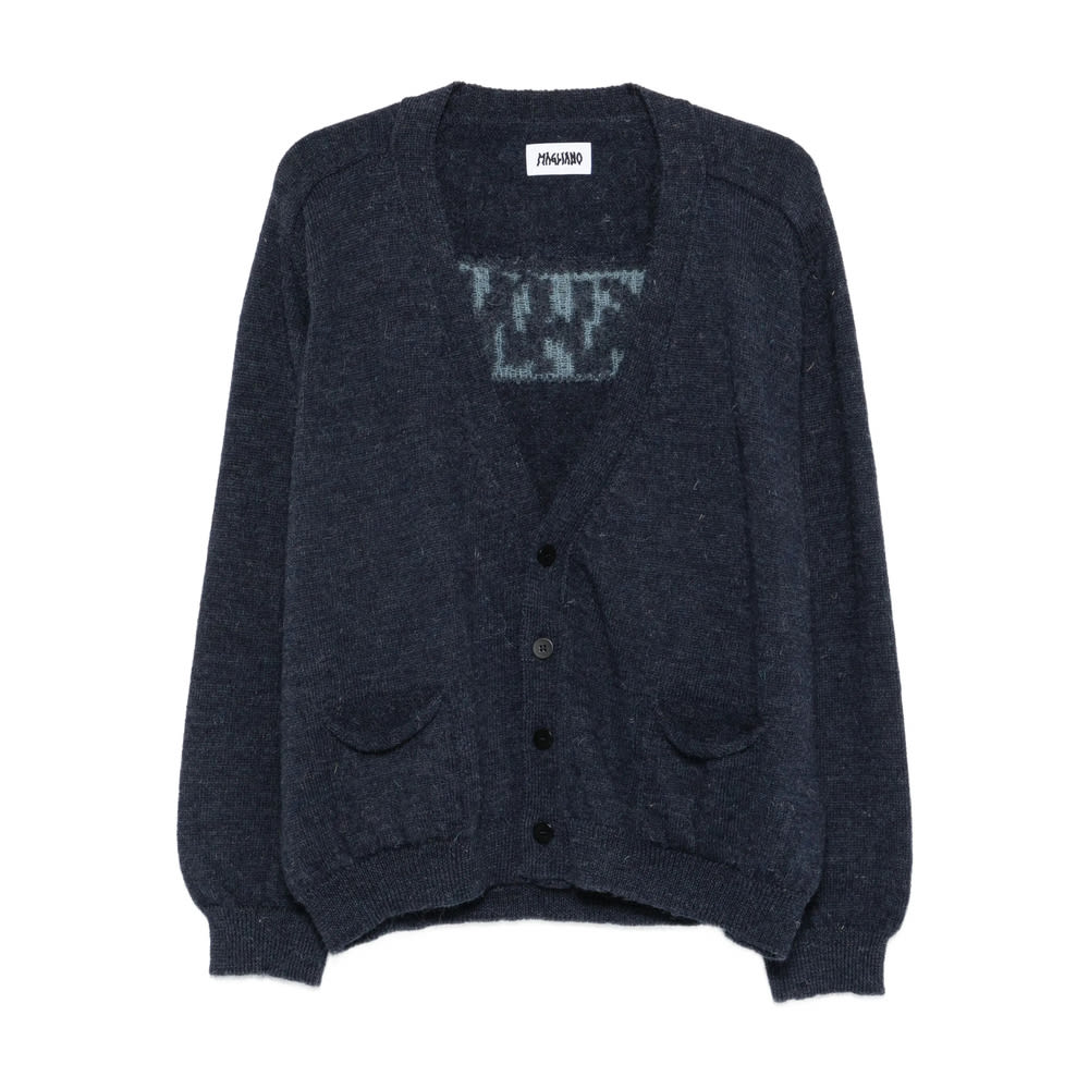 Magliano Grampa Buttoned-up Cardigan In Blue