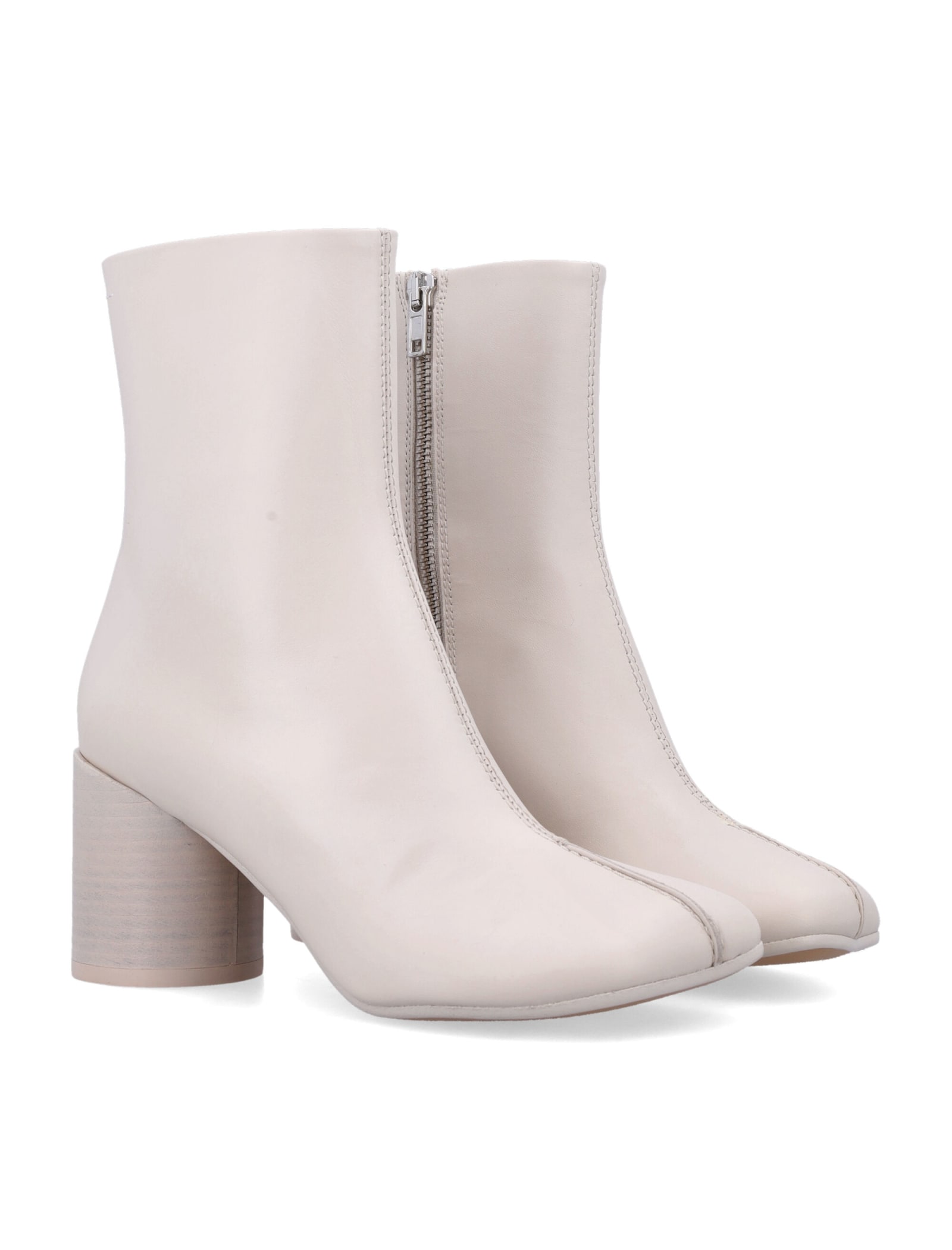 Shop Mm6 Maison Margiela Tabi Ankle Boots In White