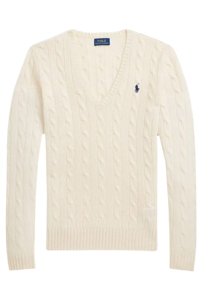Polo Ralph Lauren Kimberly Long Sleeve Pullover In Crema