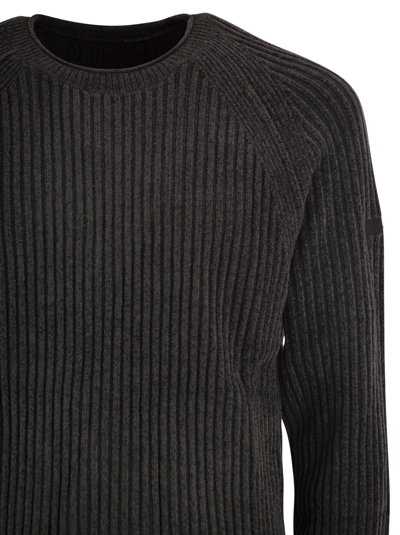 Rrd - Roberto Ricci Design Velvet Rave Round Knit - Crew Neck Jumper In Blue