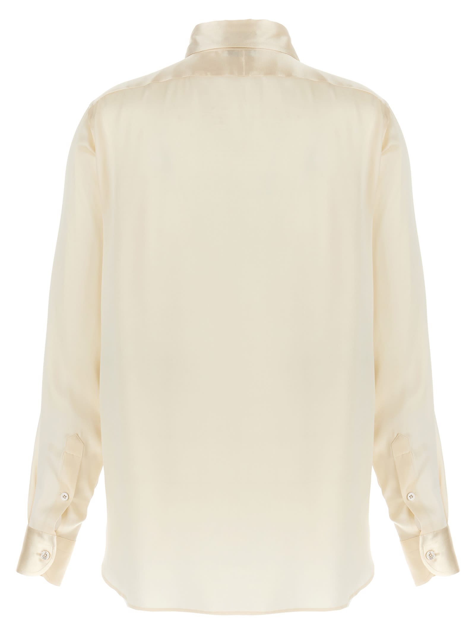 Shop Tom Ford Pleated Plastron Shirt In White