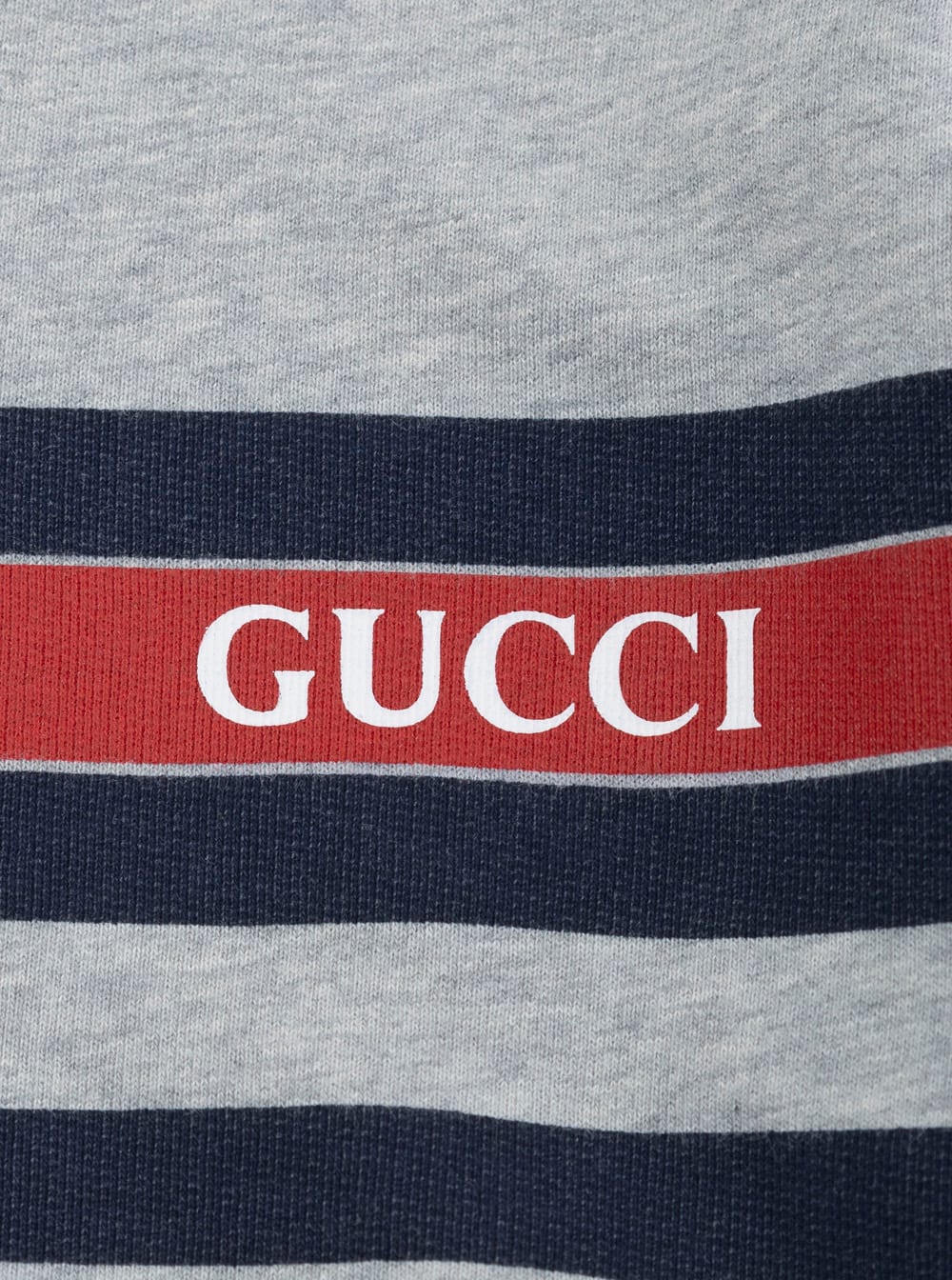 Gucci Grey Crewneck Sweatshirt With Logo Lettering On The Front And Striped Print In Cotton Boy In Gray