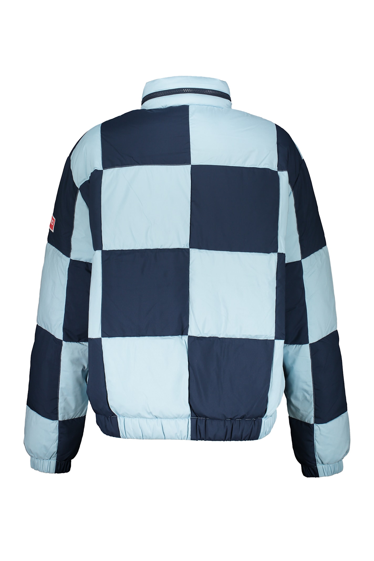 Kenzo Checkerboard-print Puffer Jacket In Blue