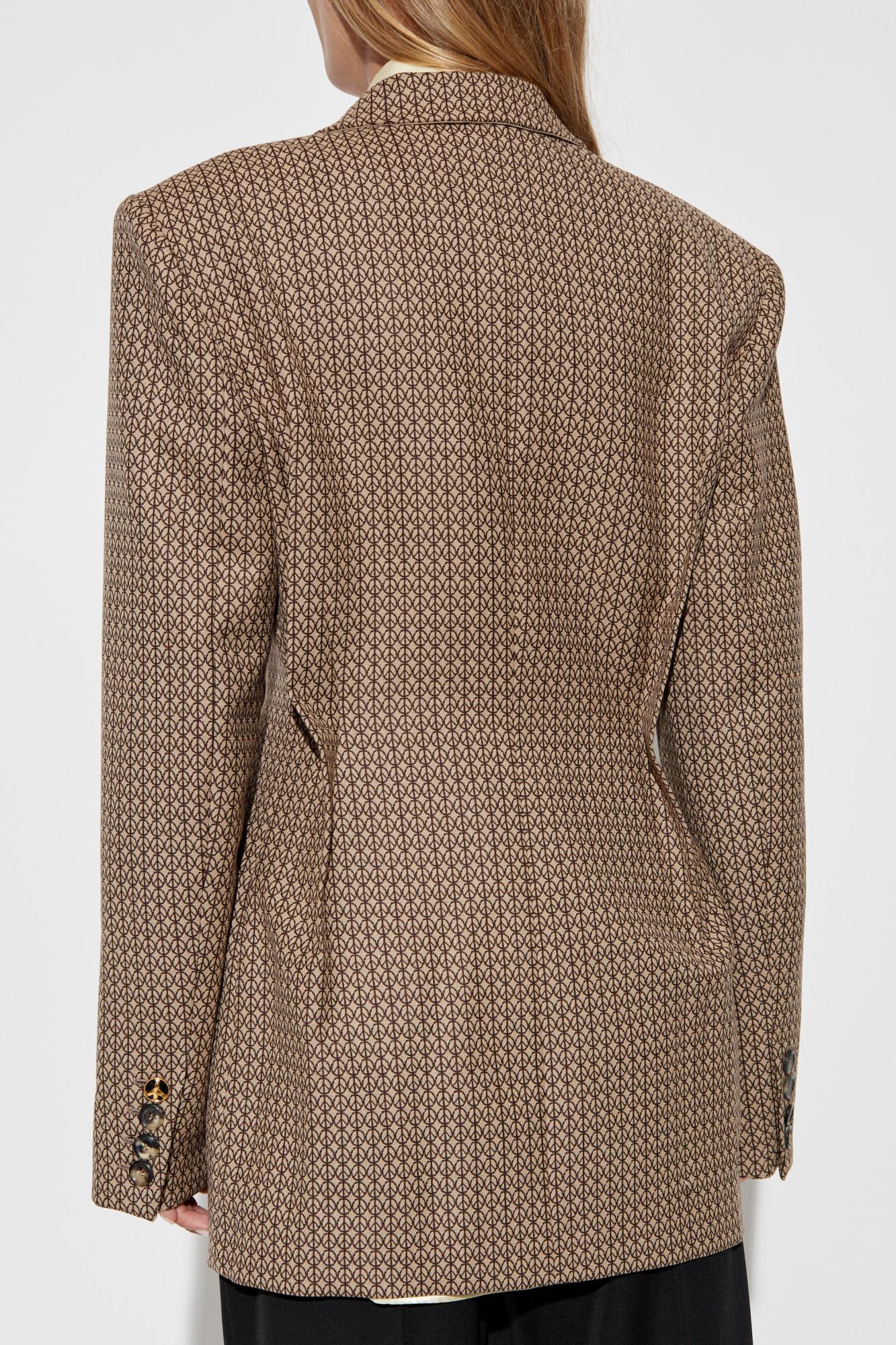 Shop Moschino Wool Blazer In Beige