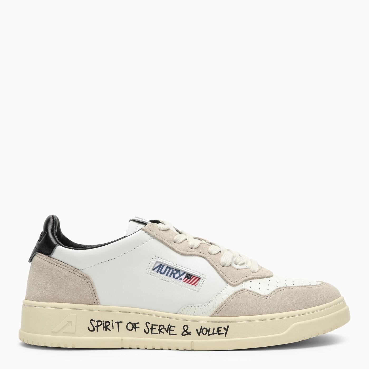 Medalist Trainer In White/black Leather And Suede
