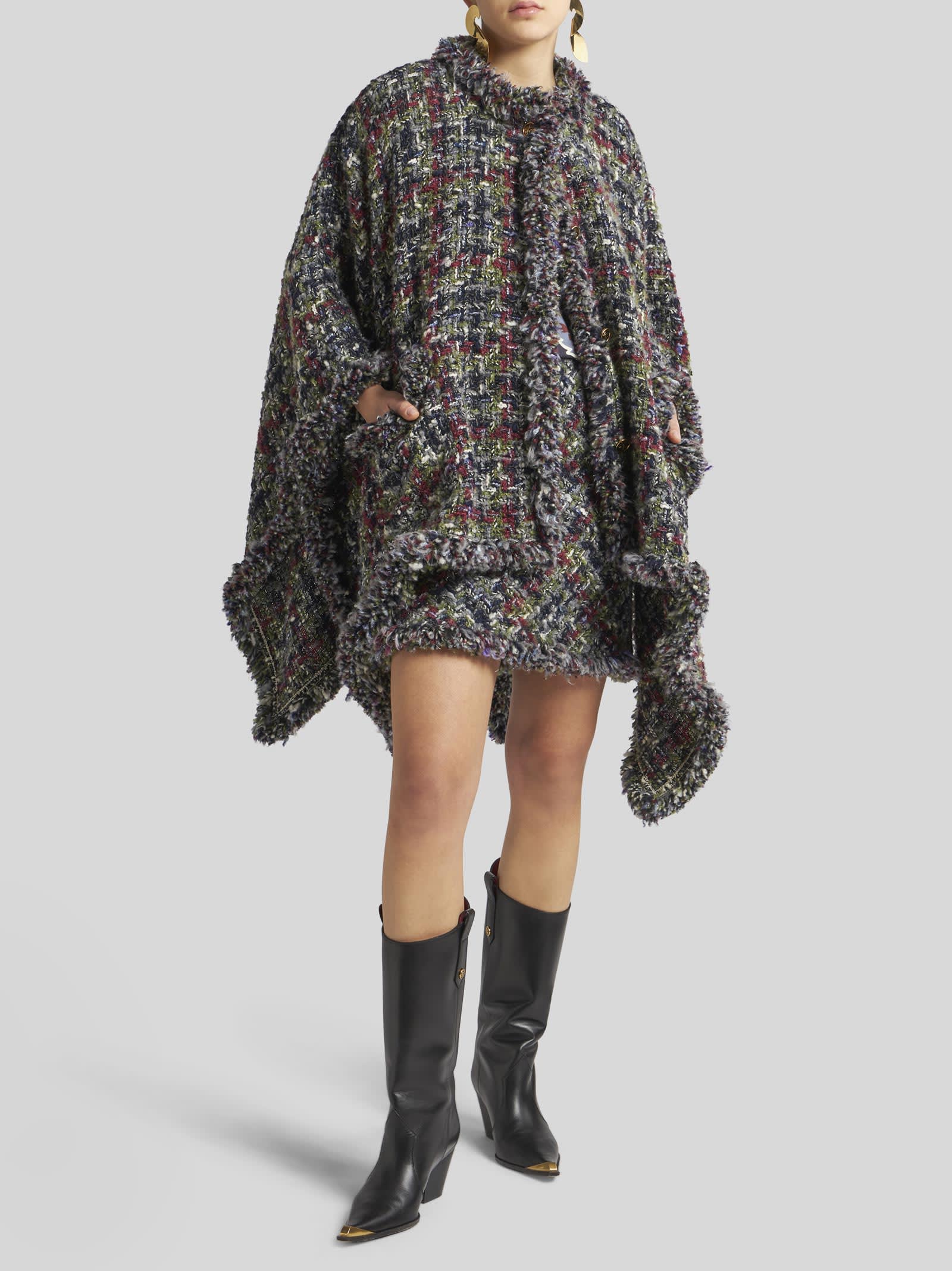 Shop Etro Cape In Multicolour