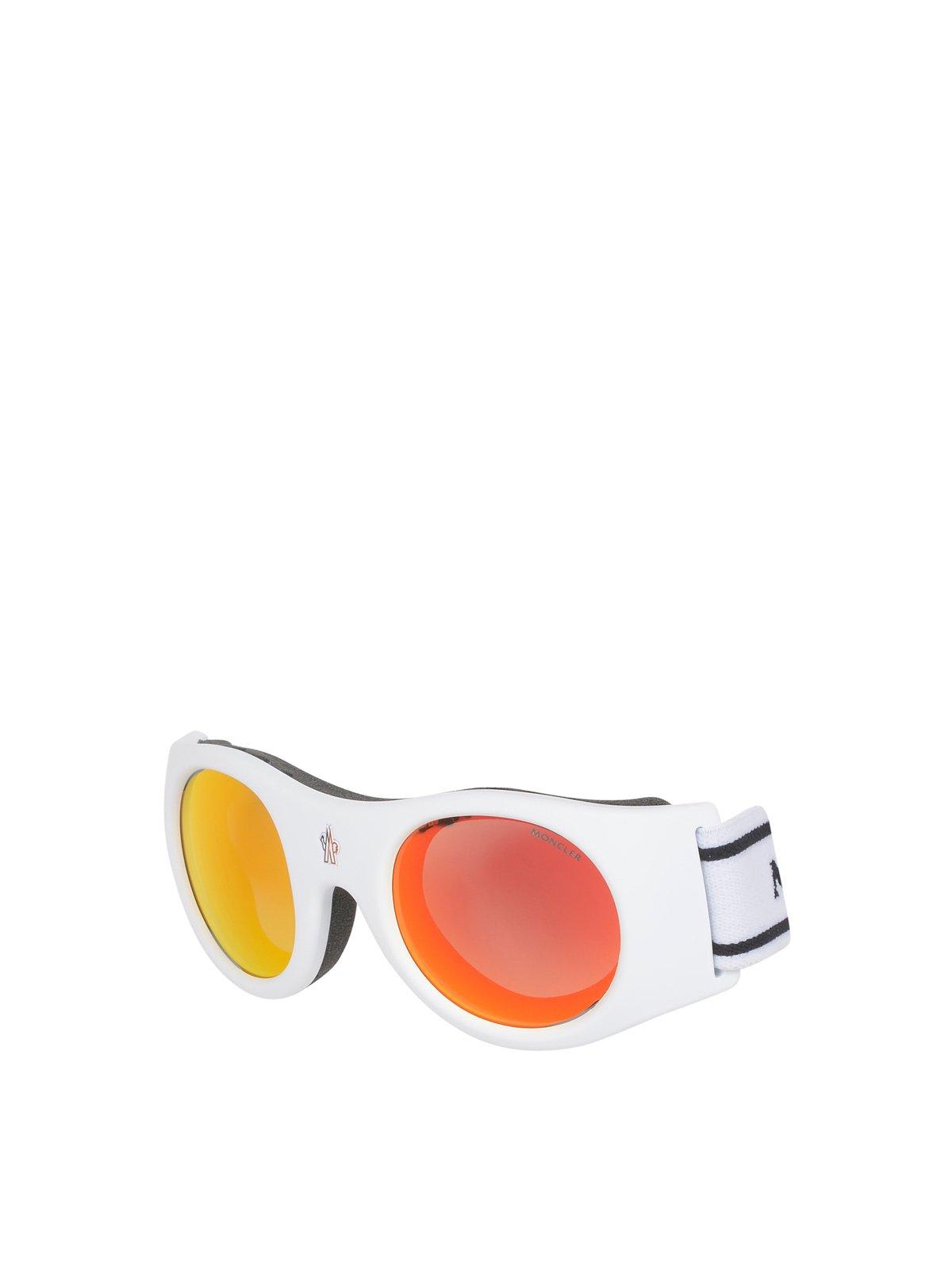 Shop Moncler Shield Frame Sunglasses In 21u