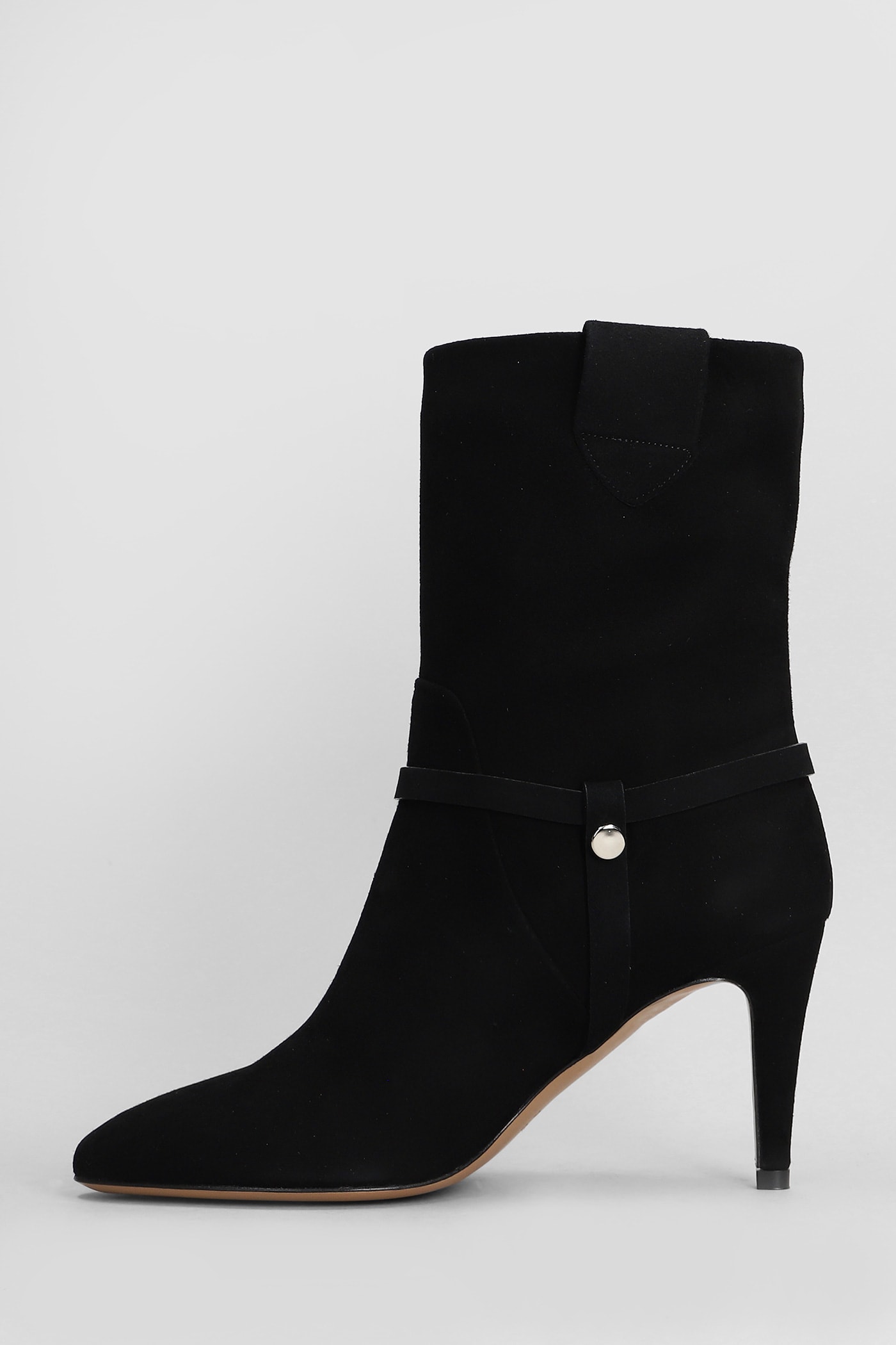 Shop The Seller High Heels Ankle Boots In Black Suede