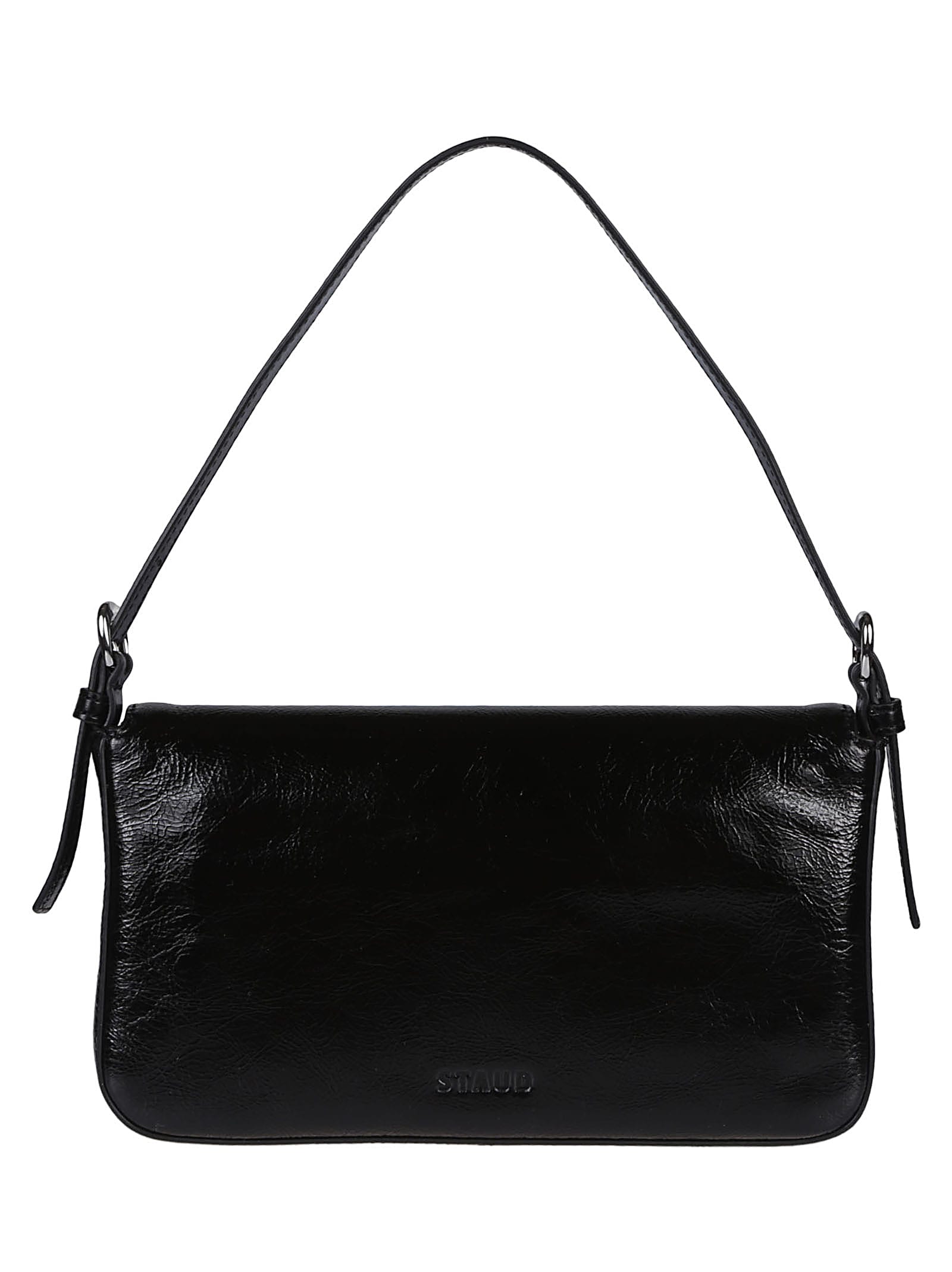 Shop Staud Harlow Shoulder Bag In Blk Black