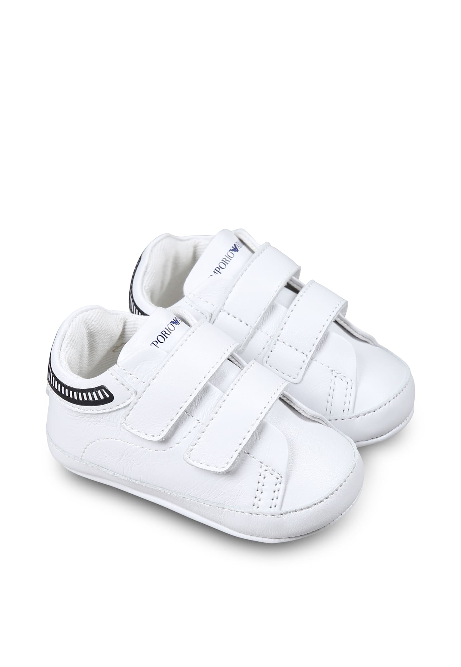Emporio Armani Velcro Sneakers In White