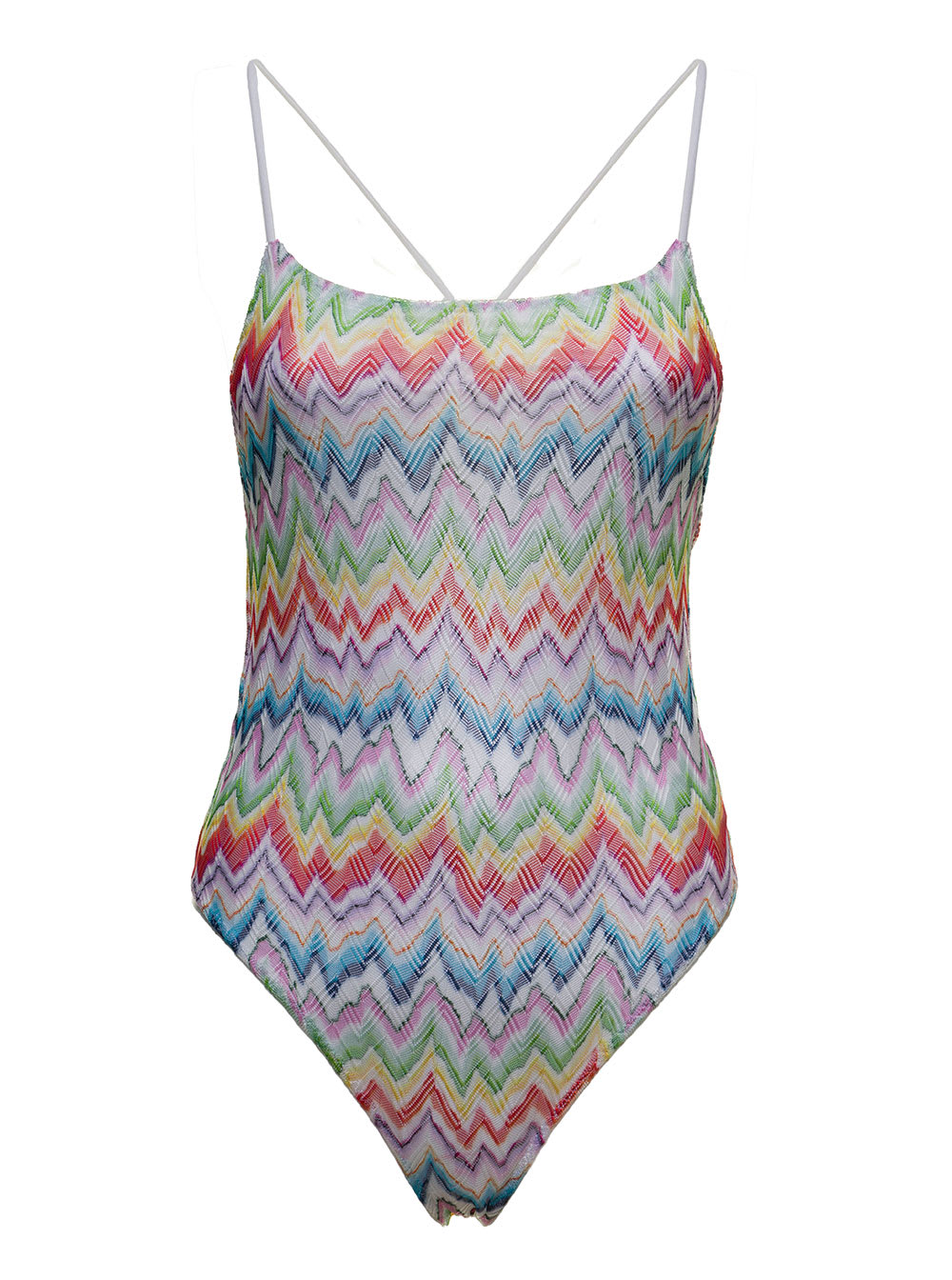Missoni Multicolor One-piece Swimsuit With Zig Zag Motif