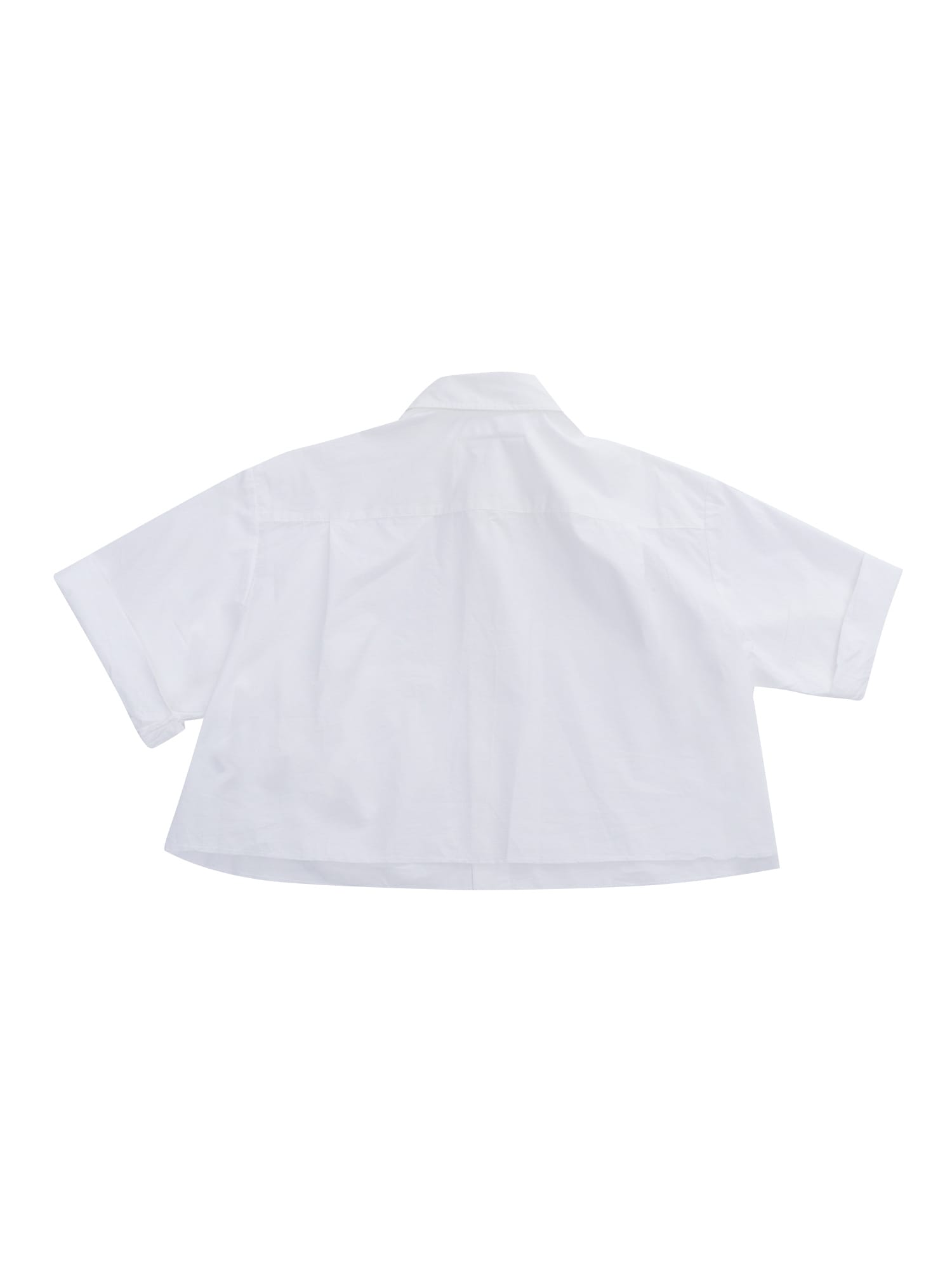 Shop Mm6 Maison Margiela White Cropped T-shirt