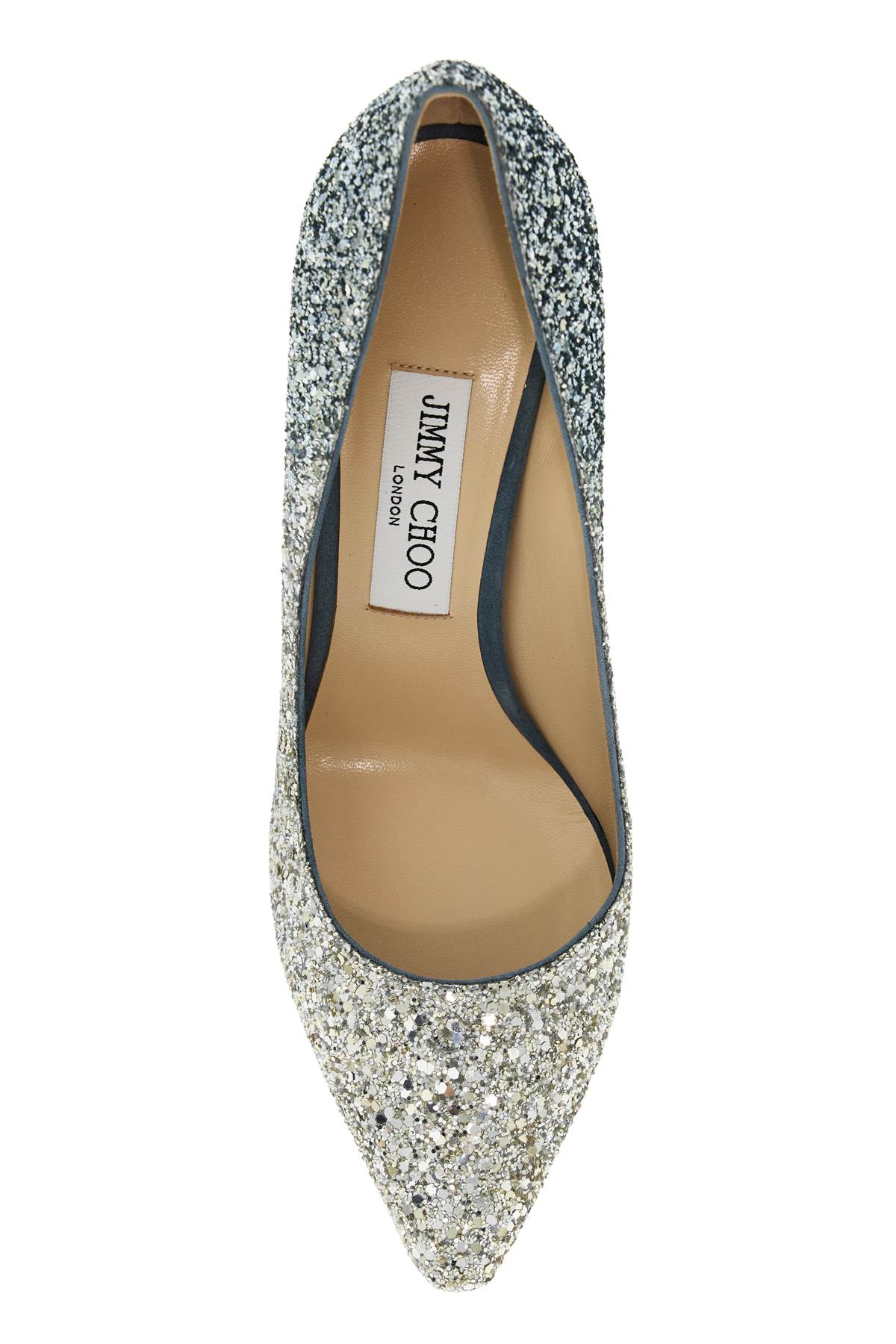 Shop Jimmy Choo Romy 85 Pumps In Silver Dusk Blue (silver)