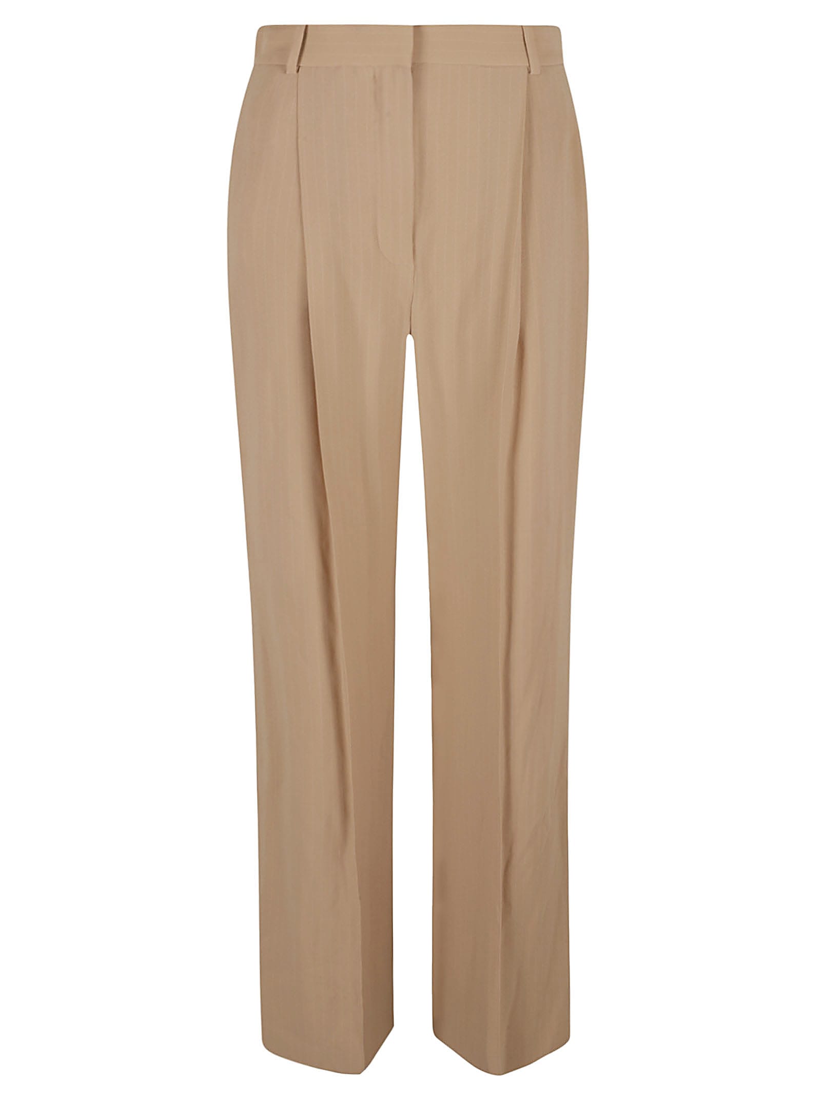 Loro Piana High-waisted Flared Trousers In Natural/light Camel