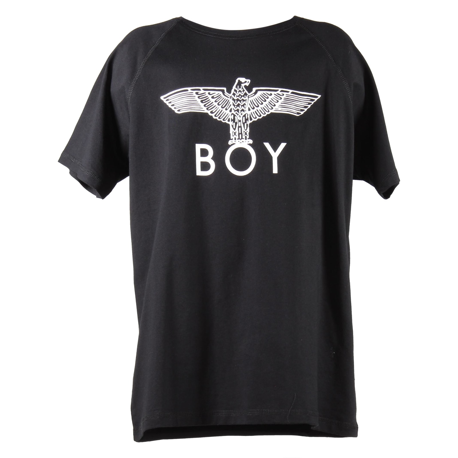 Boy London Kids'  T-shirt Nera In Jersey Di Cotone Con Logo In Nero
